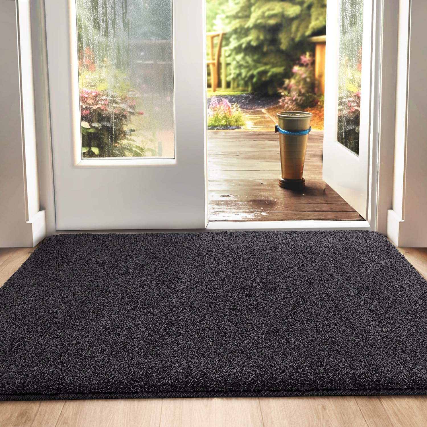 Dexi Zerbino Ingresso Assorbente 60x90 cm, Nero-Grigio