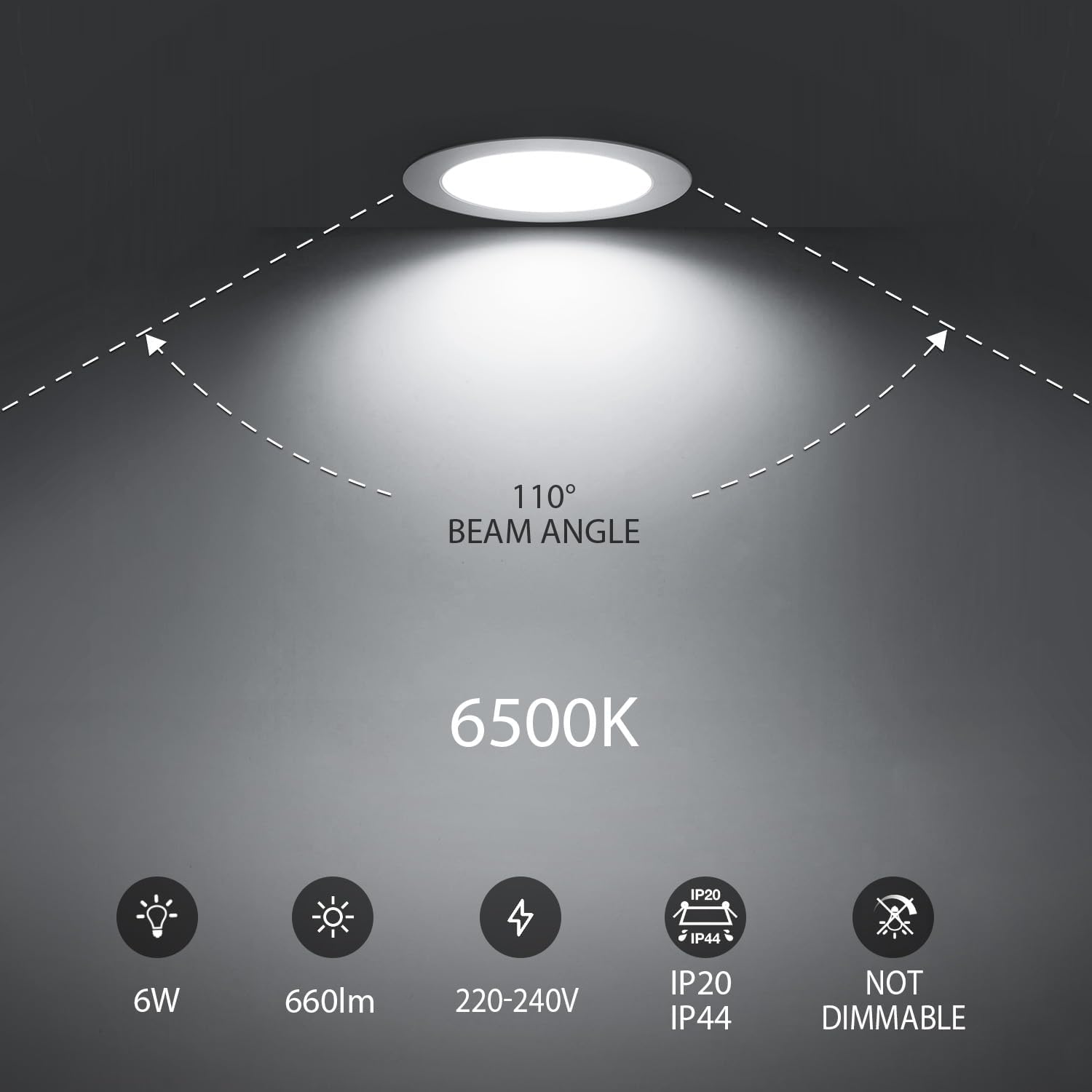 Lvwit Faretti LED da Incasso 6W - Set di 6 - immagine 2