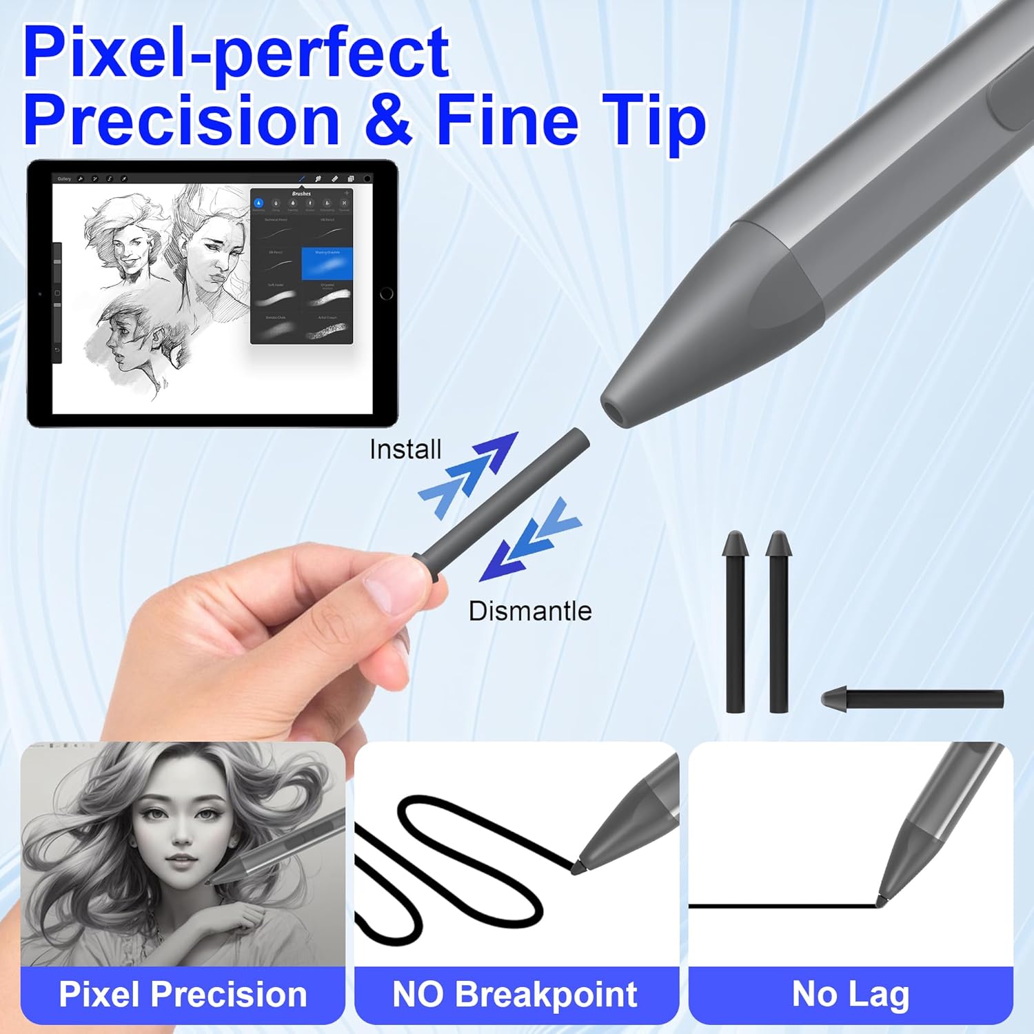 Penna Surface per Surface Pro con Punta di Precisione, Grigio - immagine 4