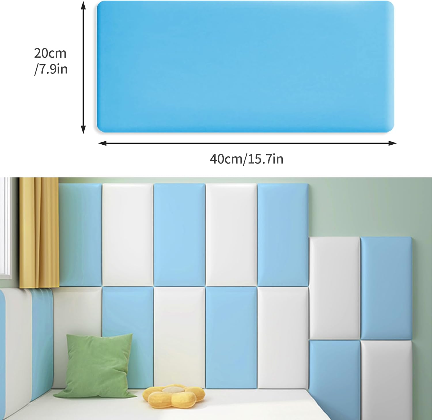 jackfru Pannelli da Parete 3D Anti-Collisione, Blu (4 pezzi) - immagine 2