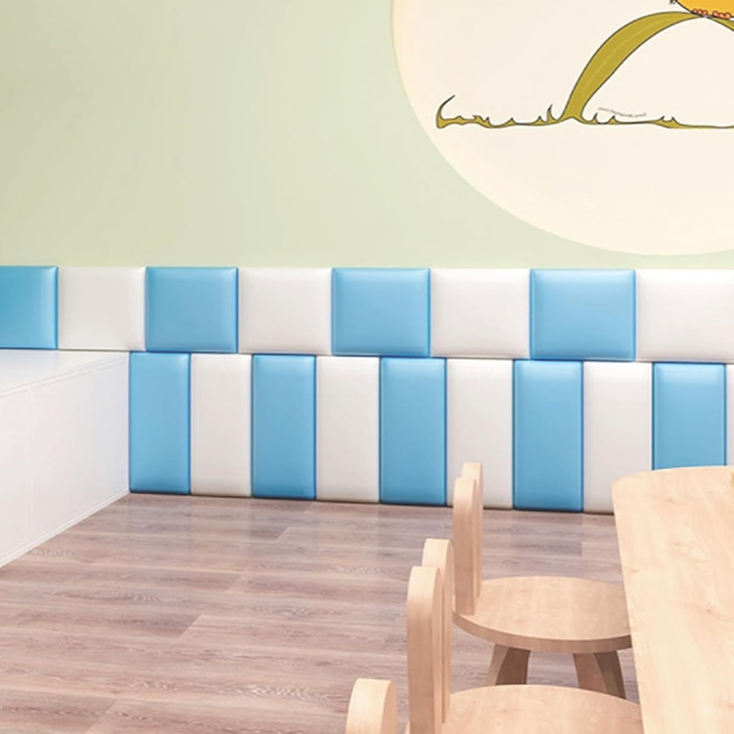 jackfru Pannelli da Parete 3D Anti-Collisione, Blu (4 pezzi) - immagine 5