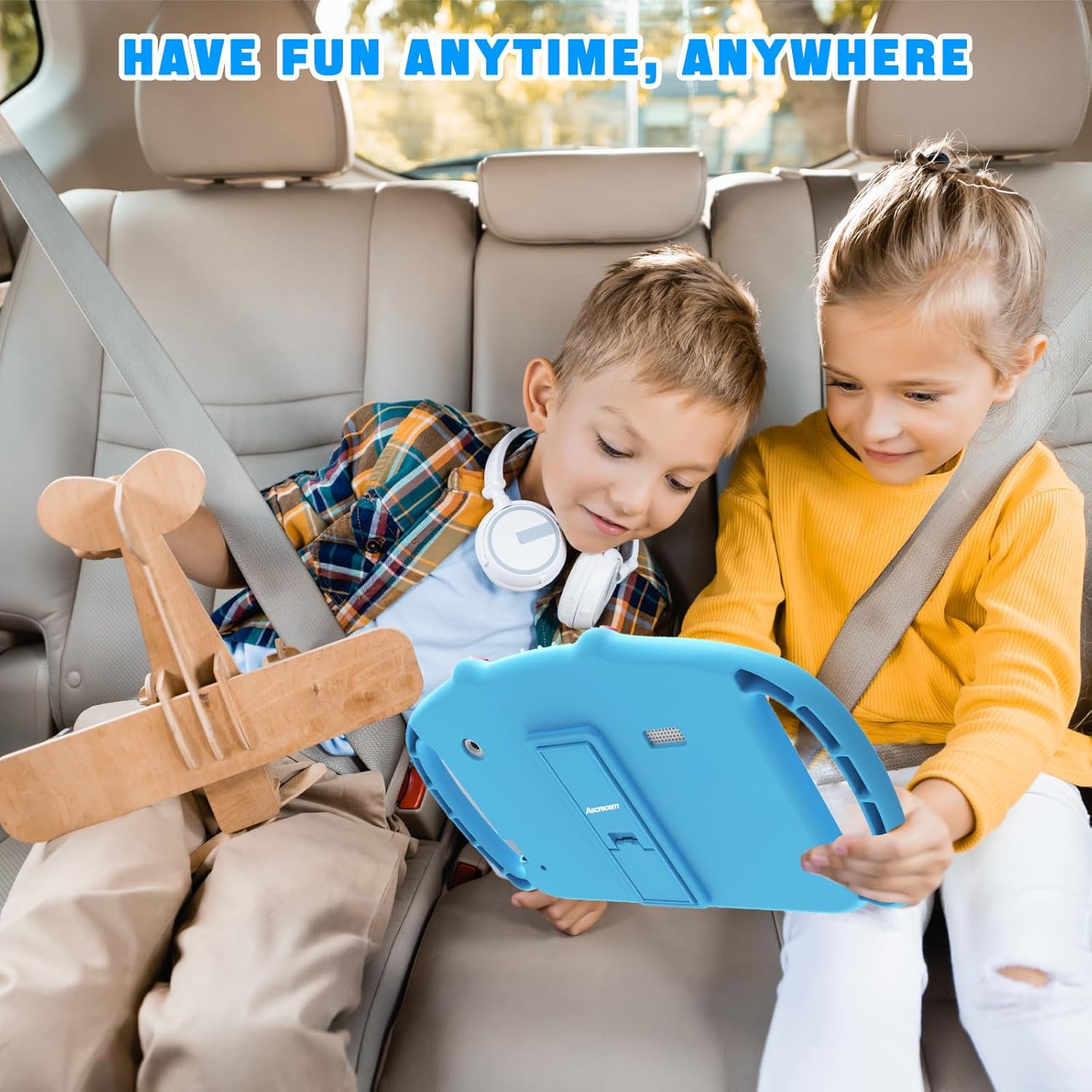 Ascrecem Tablet Bambini 7 Pollici Android, Blu - immagine 6