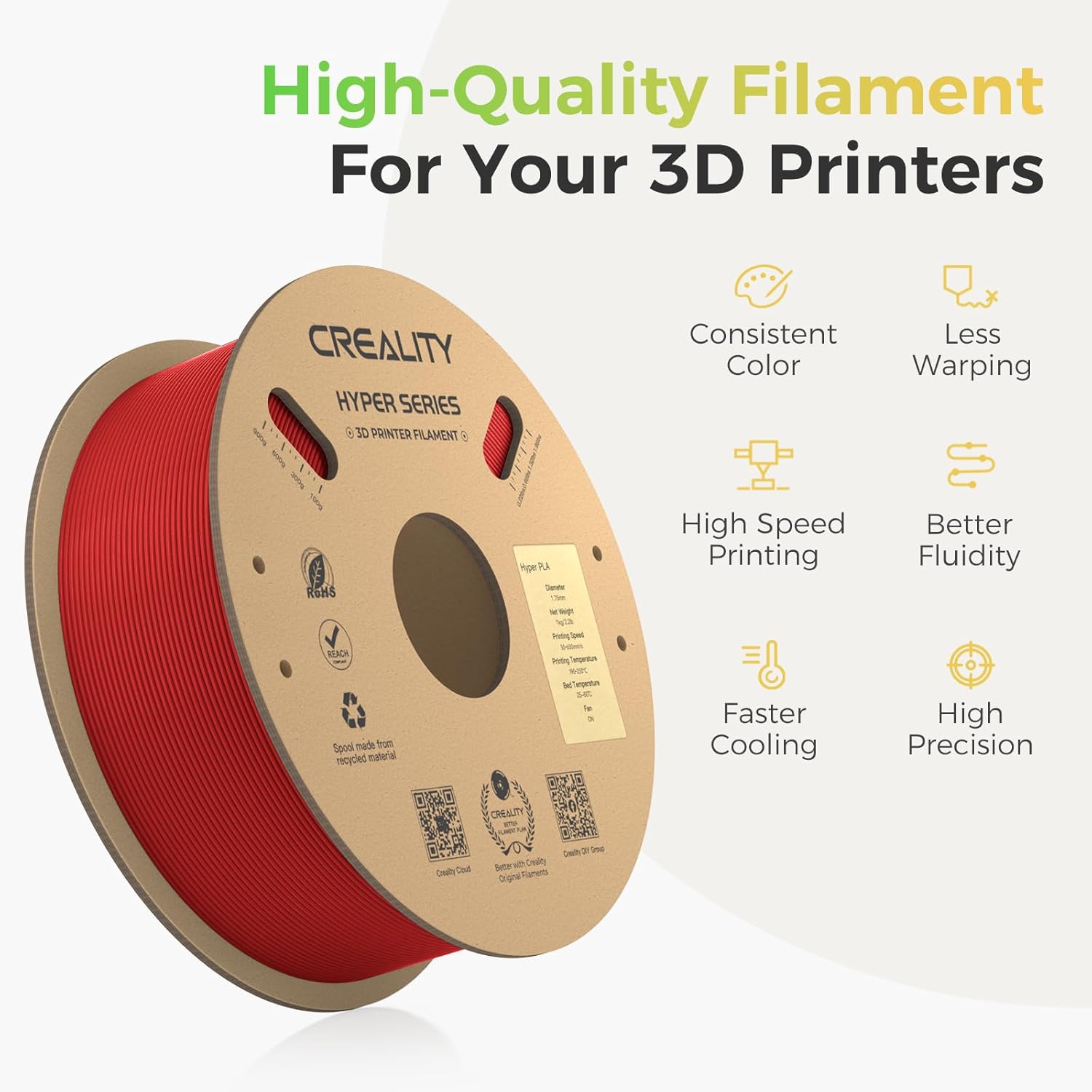 Creality Hyper PLA Filament 4KG - Per Stampanti 3D Alta Velocità - immagine 4