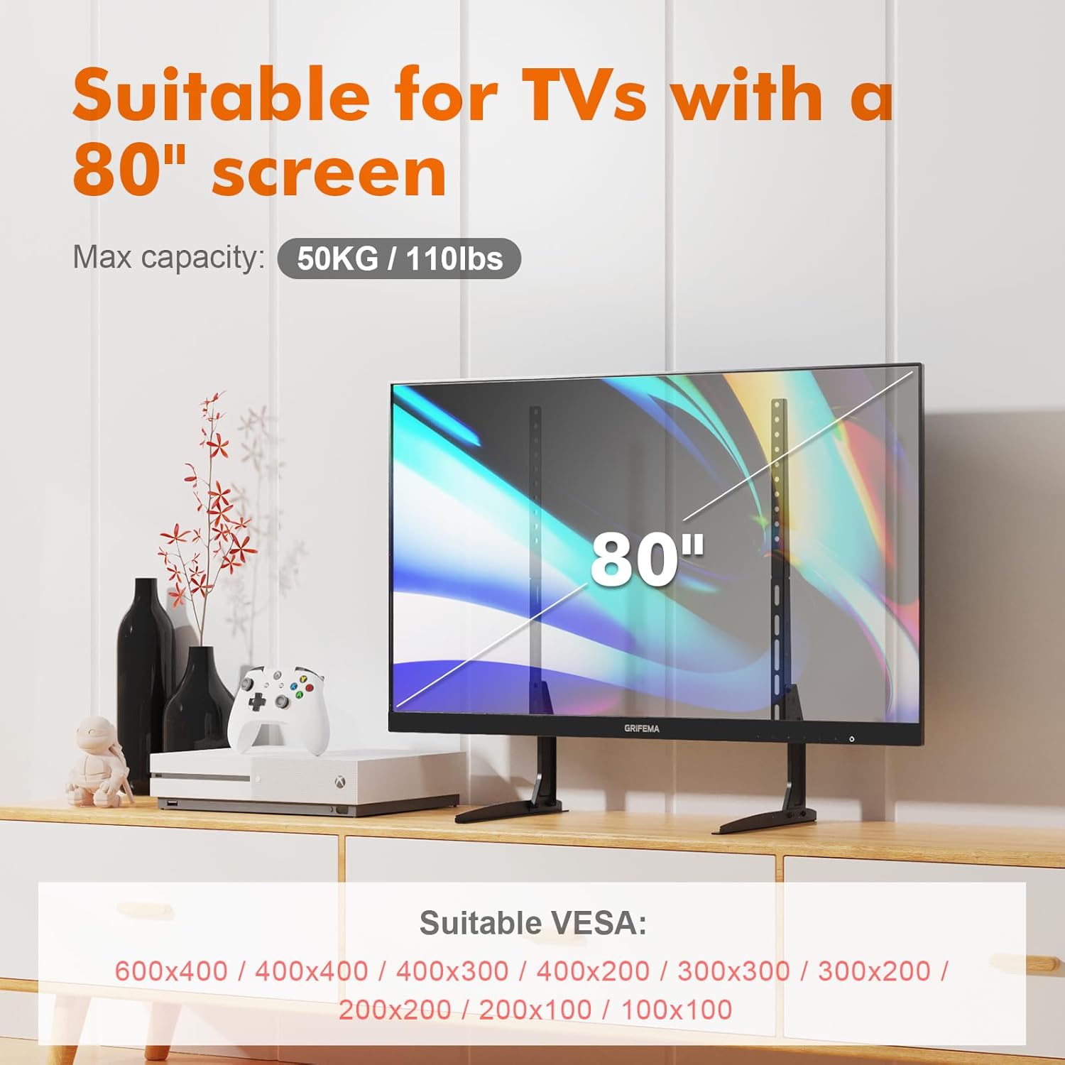 Grifema Piedistallo TV Universale per LCD/LED/OLED/Plasma - immagine 3