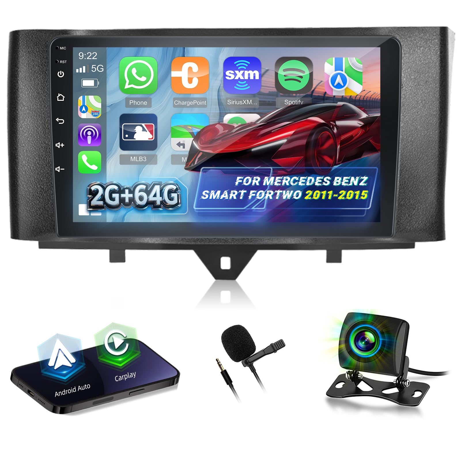 Autoradio per Mercedes Benz Smart Fortwo 2011-2015