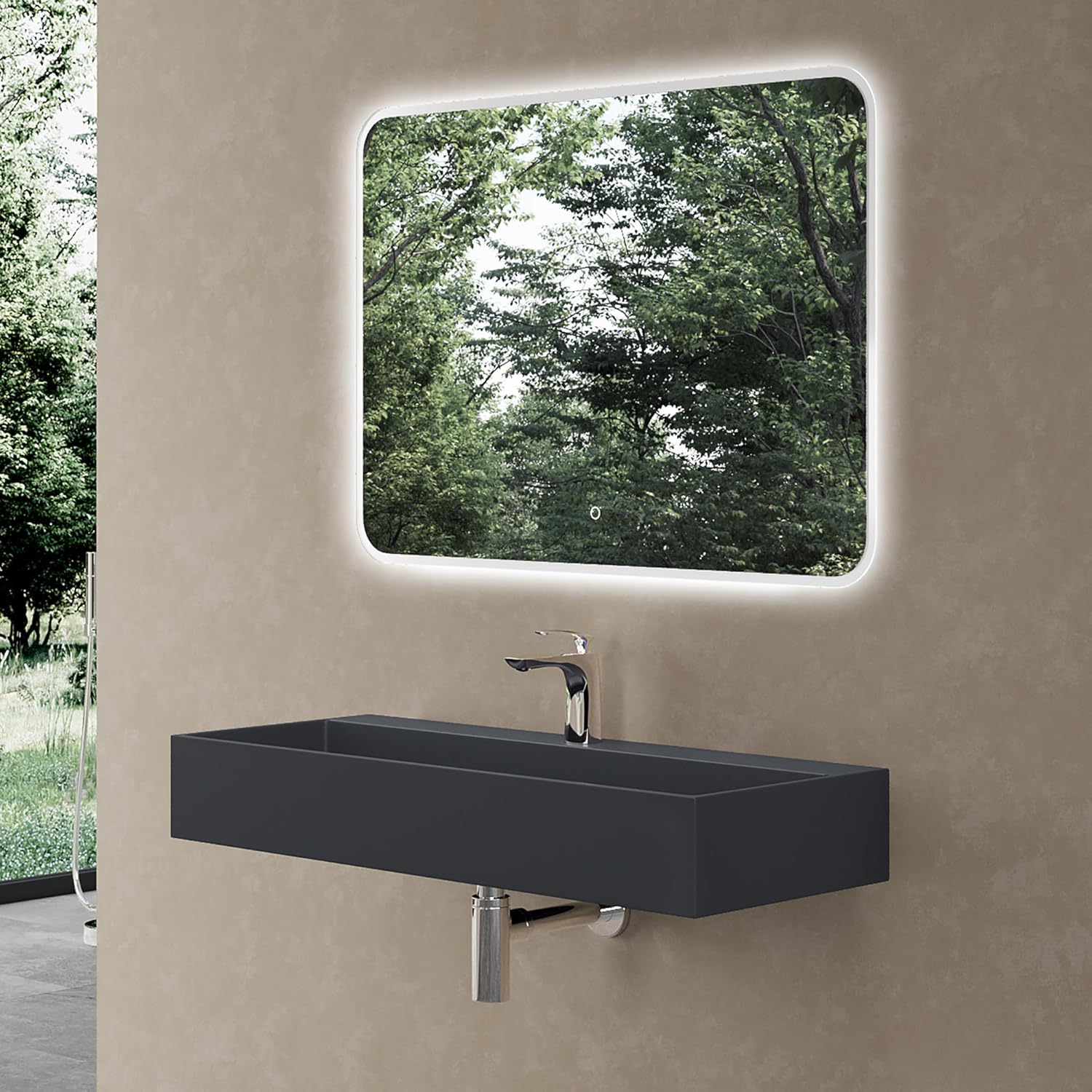 Doporro Lavabo Bagno Sospeso Colossum6028 Antracite Opaco