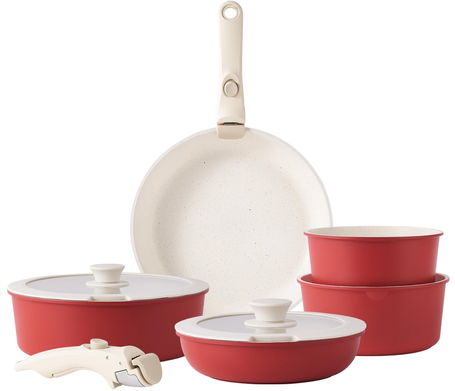 Riovarm Set Pentole e Padelle Induzione con Manici Staccabili