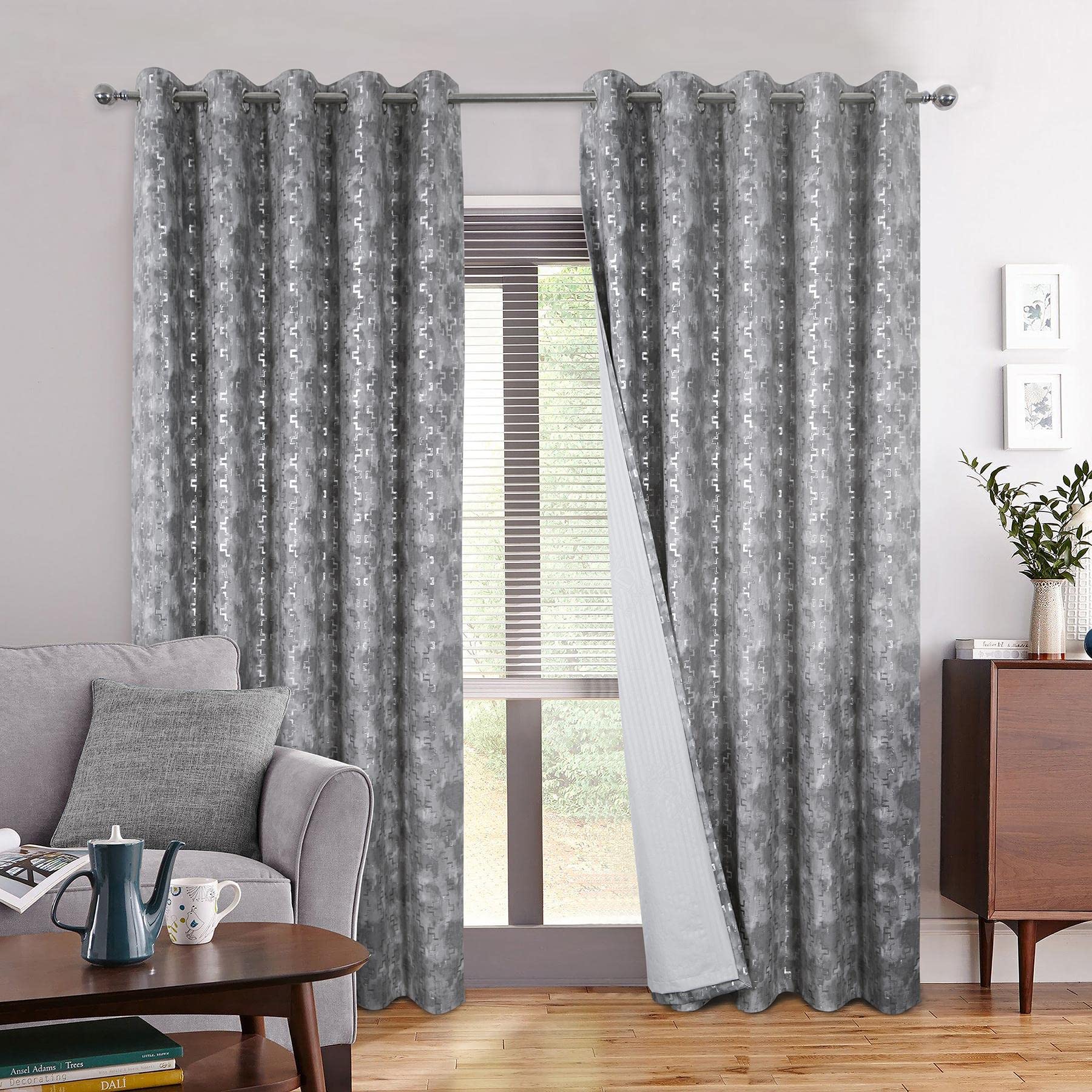 Always4u Tende Oscuranti con Occhielli, Set da 2