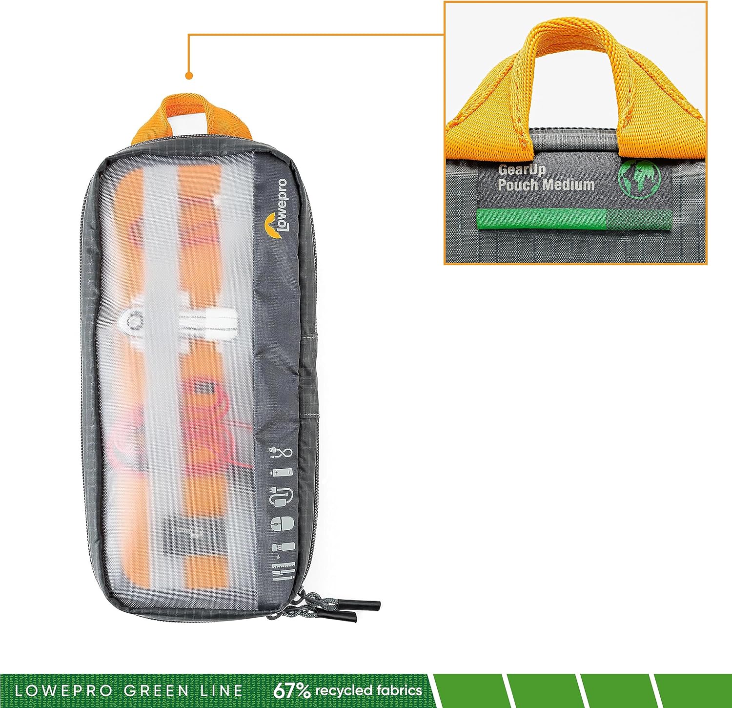 Lowepro GearUp Pouch Medium - Borsa da Viaggio, Grigio - immagine 2