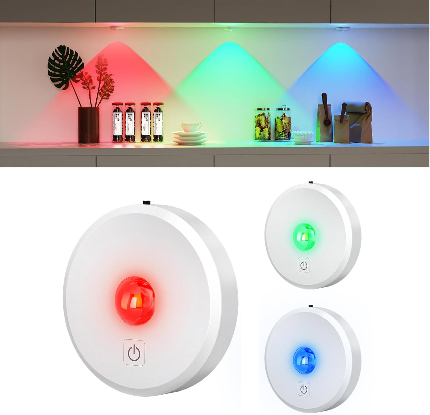Mekkleon Puck Luci LED Ricaricabili con Telecomando - immagine 1