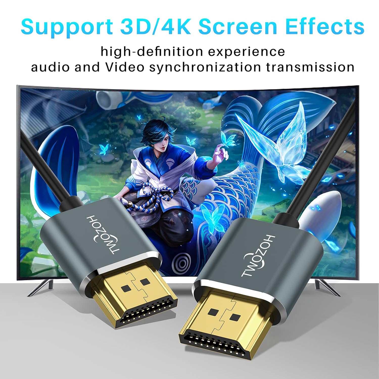 Twozoh Cavo HDMI Sottile 4K 0,5M (10 Pezzi) - immagine 3