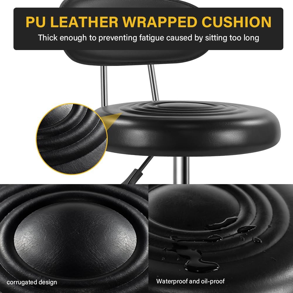 Sgabello Girevole con Ruote e Schienale Regolabile - immagine 6