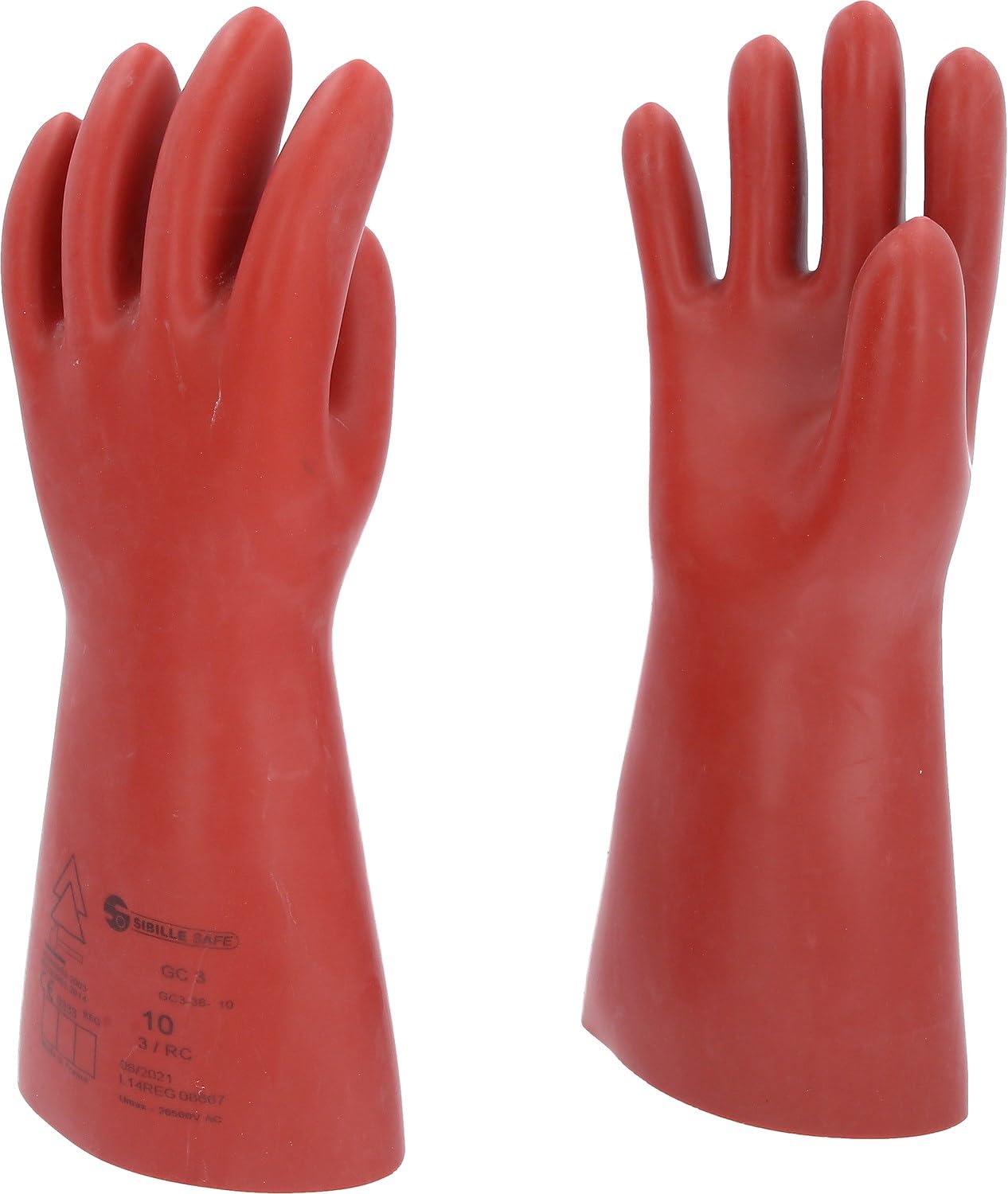 Glove for electricians with protective insulation, size 10, red