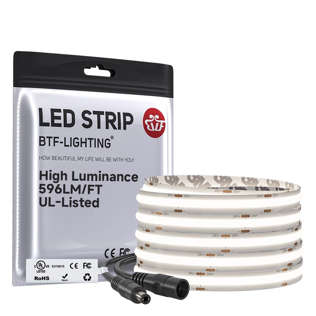 Btf-lighting Striscia LED FCOB COB 5M 4000K