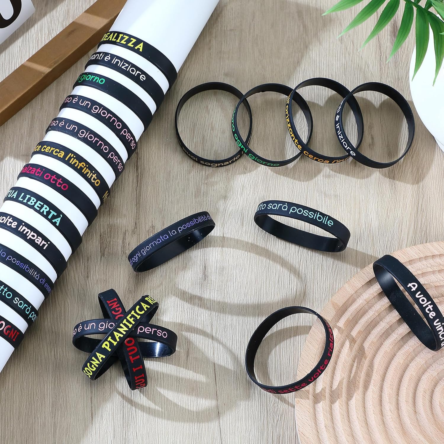Otuuz 24 Braccialetti Motivazionali in Silicone - immagine 2
