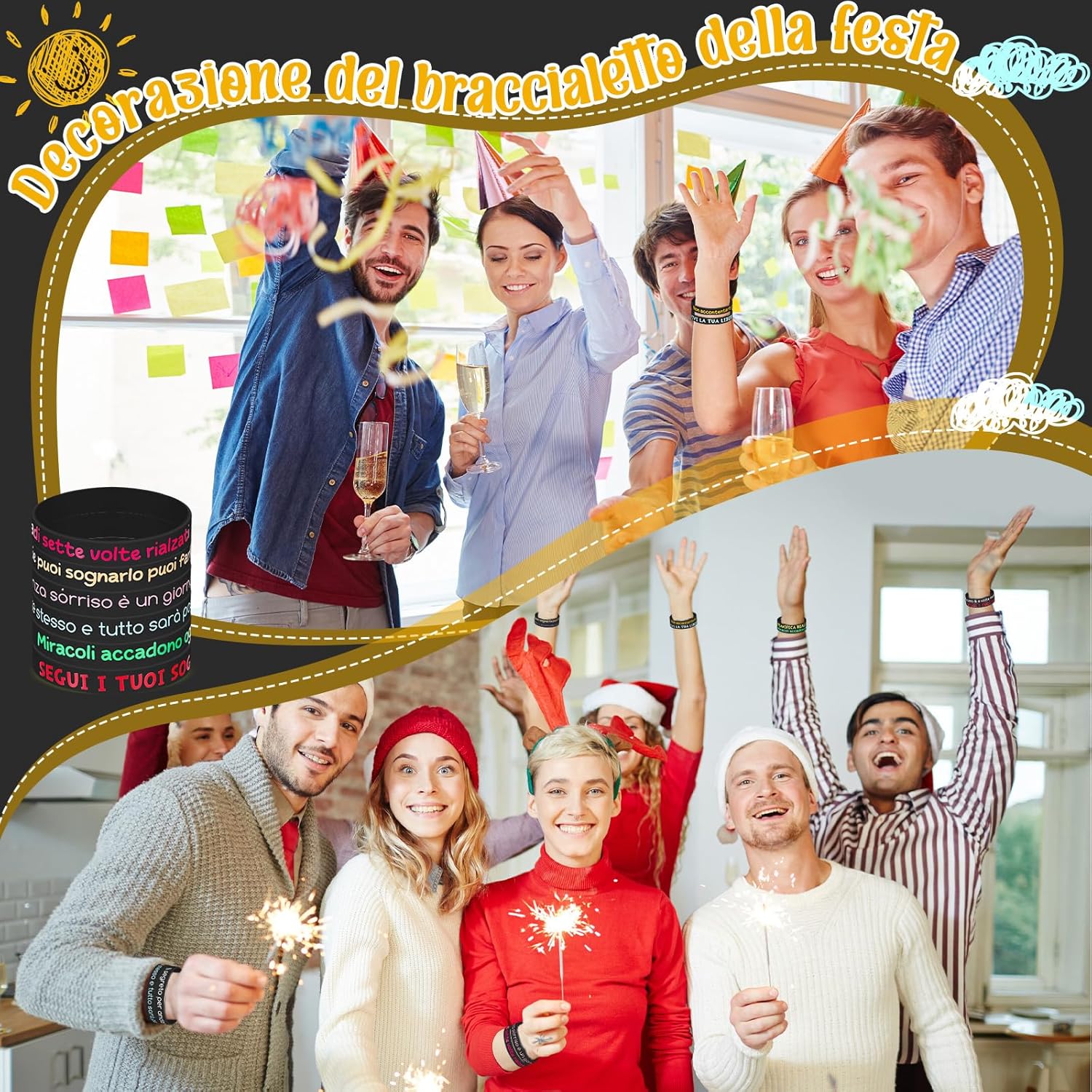 Otuuz 24 Braccialetti Motivazionali in Silicone - immagine 5