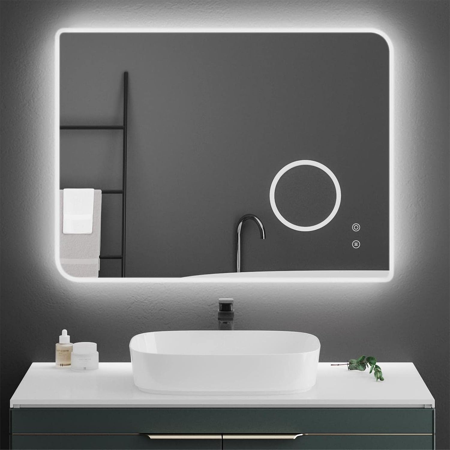 Meerveil Specchio da Bagno a LED Retroilluminato 80x60 cm