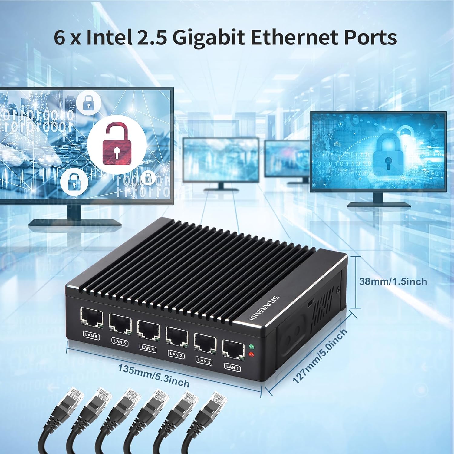 Mini PC Intel N3700 Micro Firewall 6X LAN - immagine 2