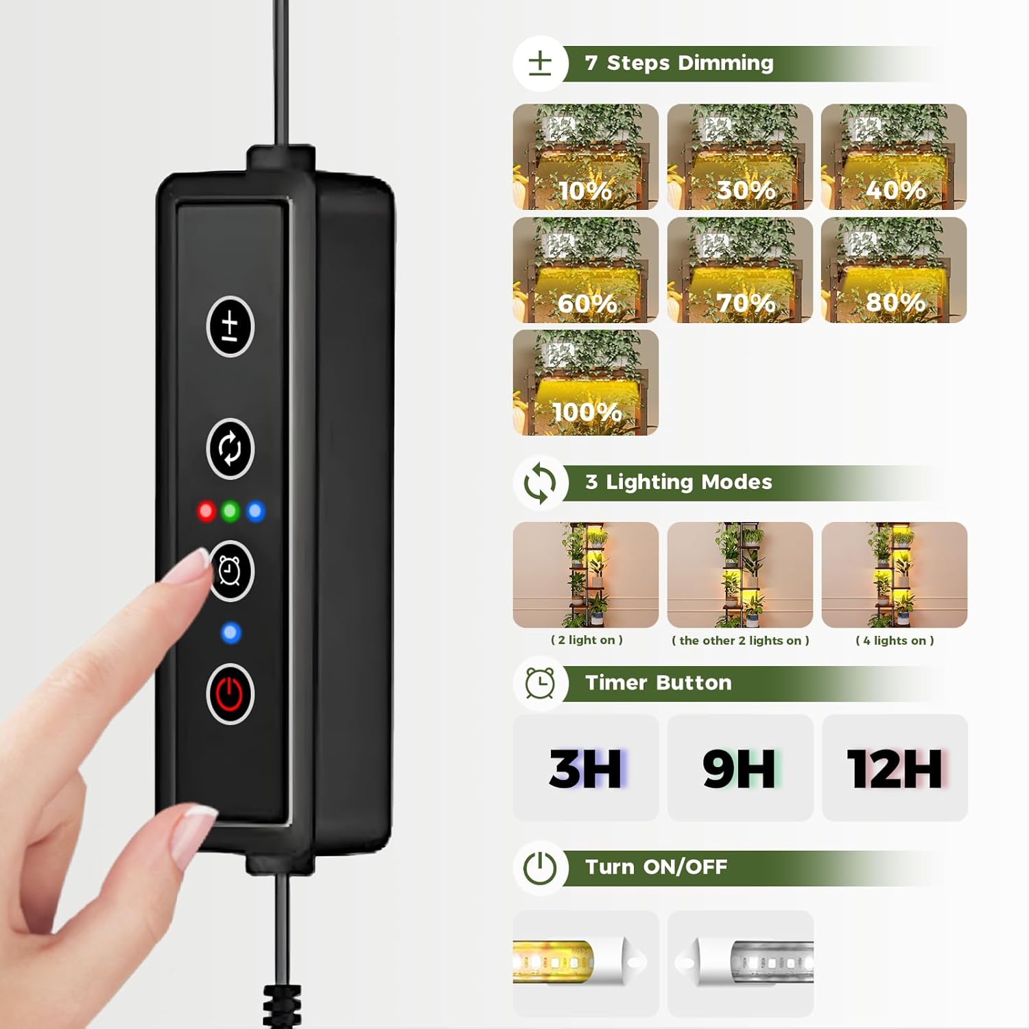 Bamworld Mensola per Piante con Luce Crescita - immagine 5