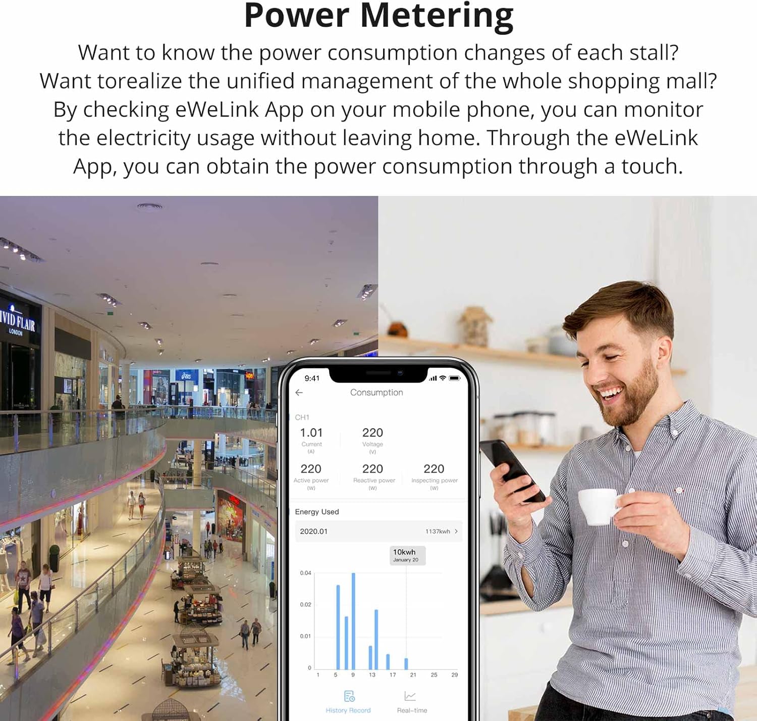 SONOFF Smart Stackable Power Meter SPM-4Relays - immagine 5
