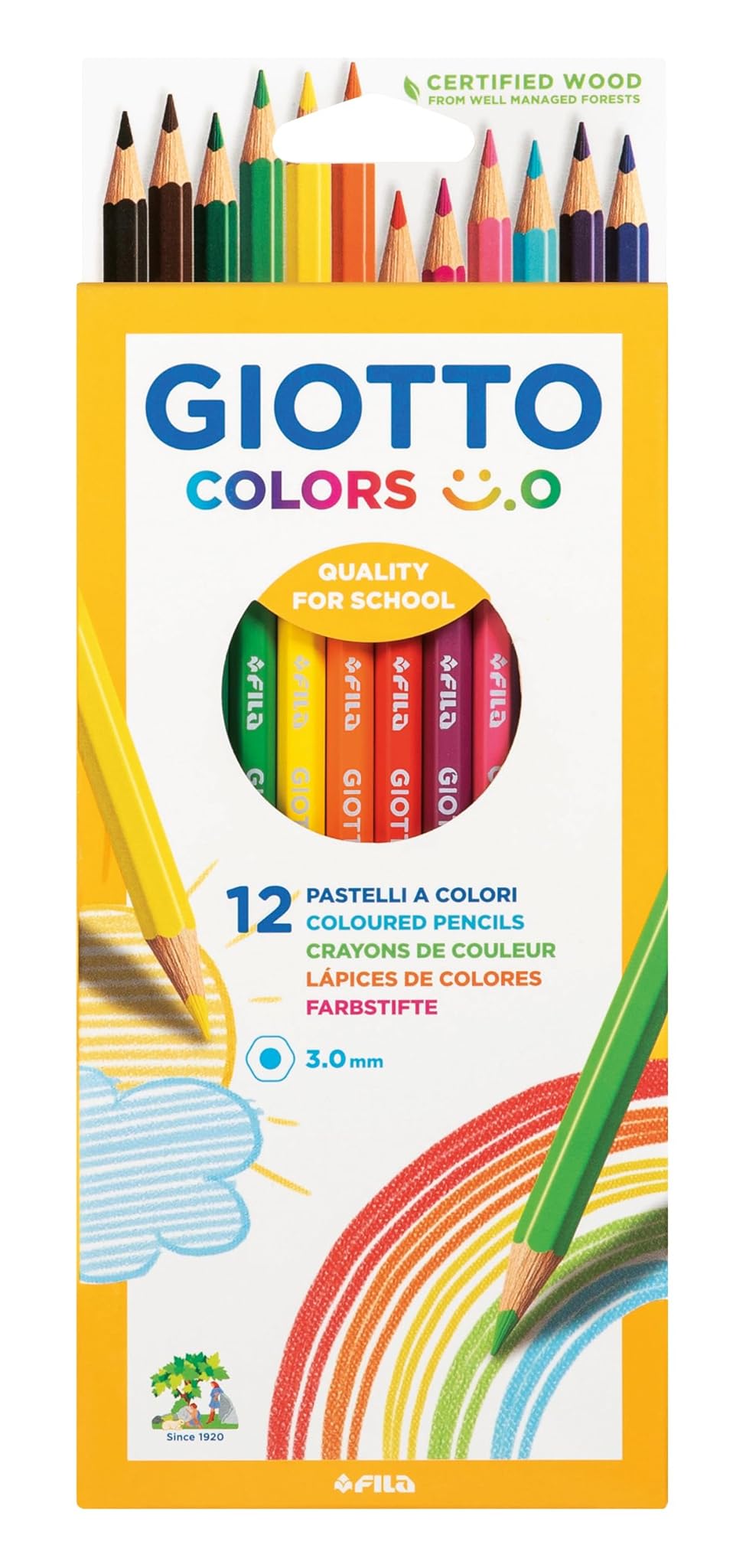 Pastelli colorati Giotto Colors Smile - 12 pezzi