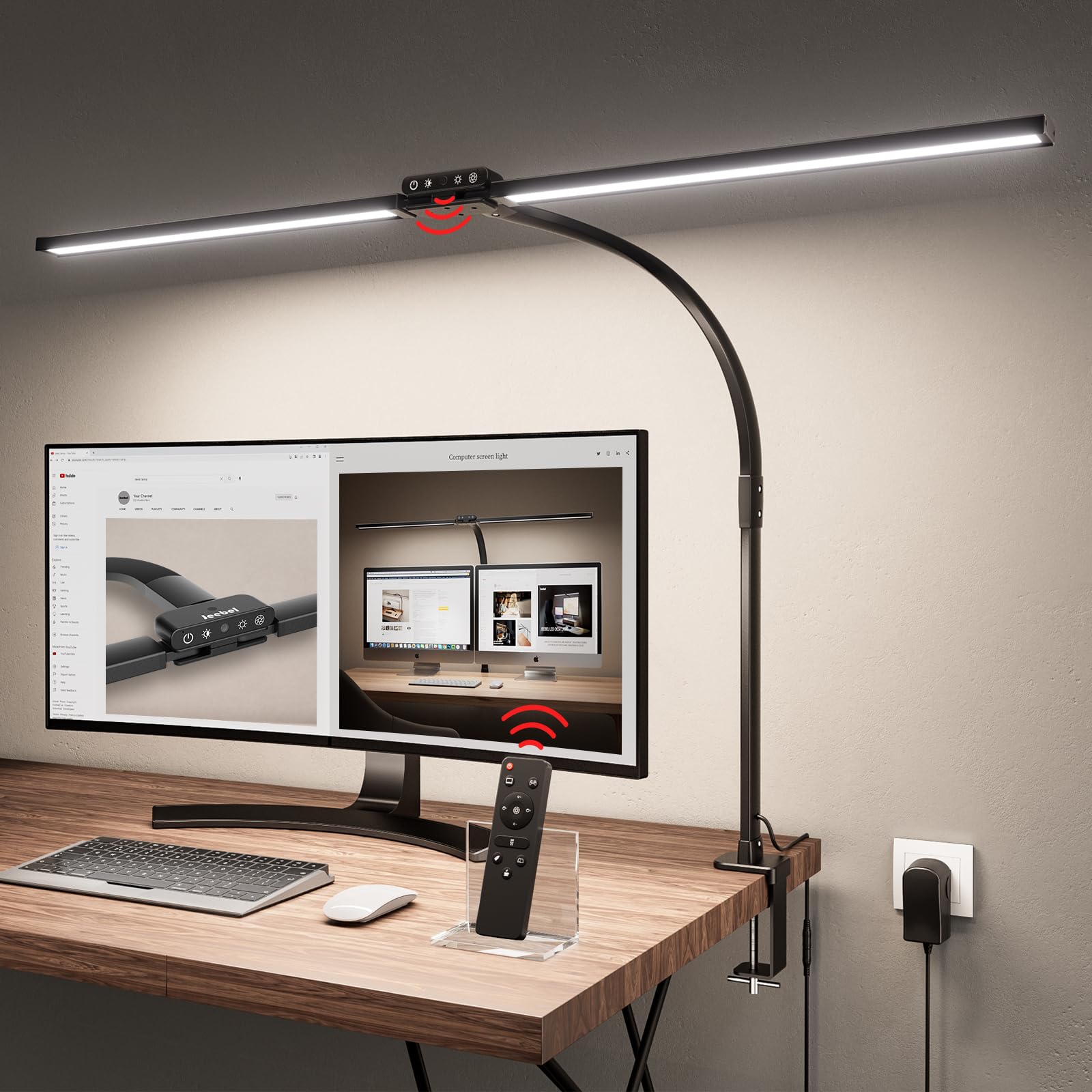 Jeebel Lampada da Scrivania LED 24W 80CM con Telecomando
