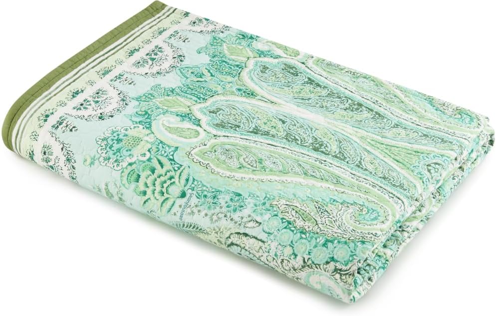 Bassetti MERGELLINA Copriletto 100% Cotone, Verde V1 - immagine 1