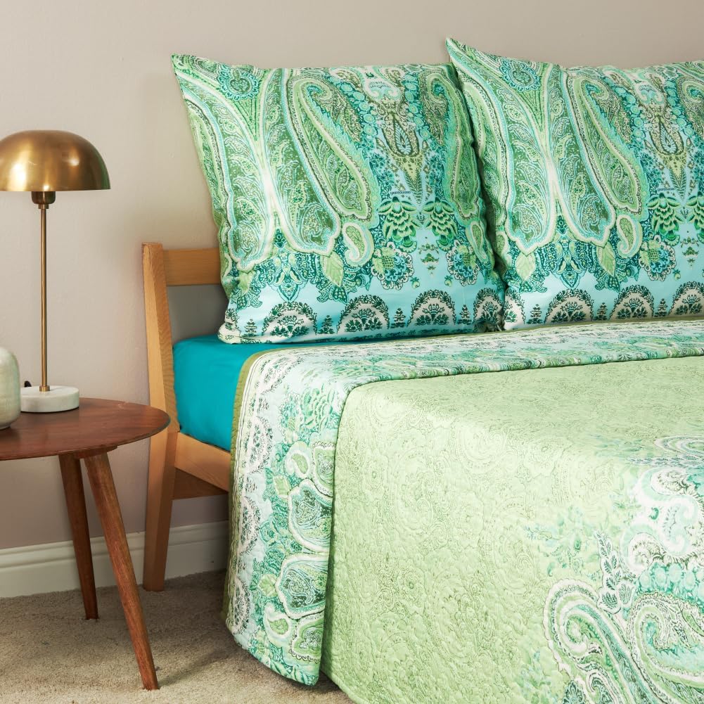 Bassetti MERGELLINA Copriletto 100% Cotone, Verde V1 - immagine 2