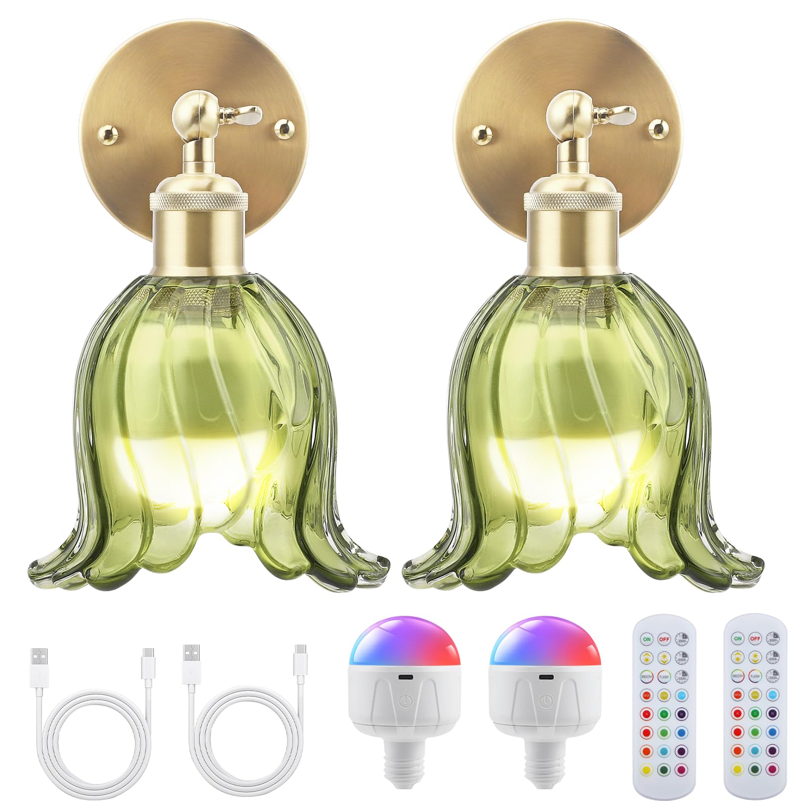 Lampada da Parete Vintage Dimmerabile con Interruttore, 2pz