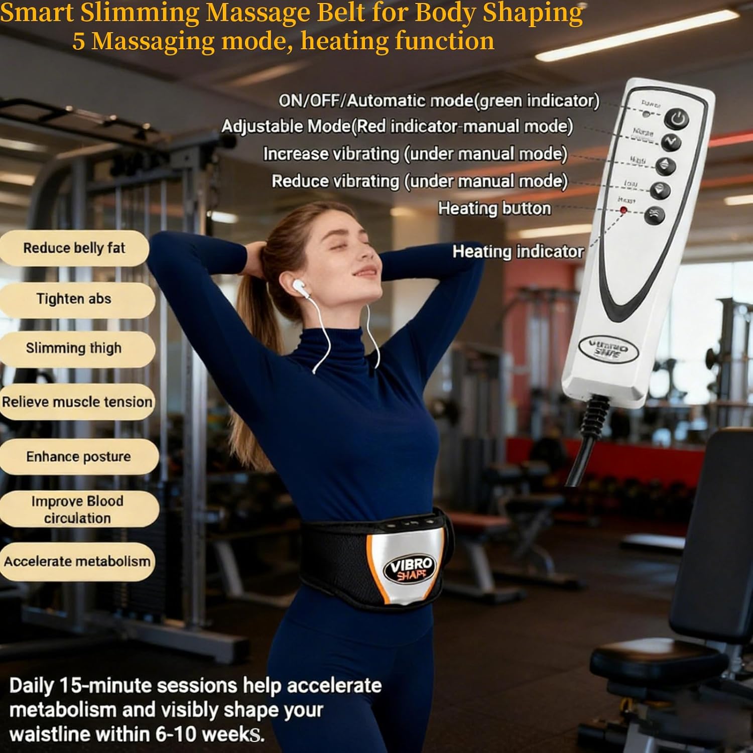 Cintura da Massaggio Dimagrante con 5 Modalità e Riscaldamento - immagine 2