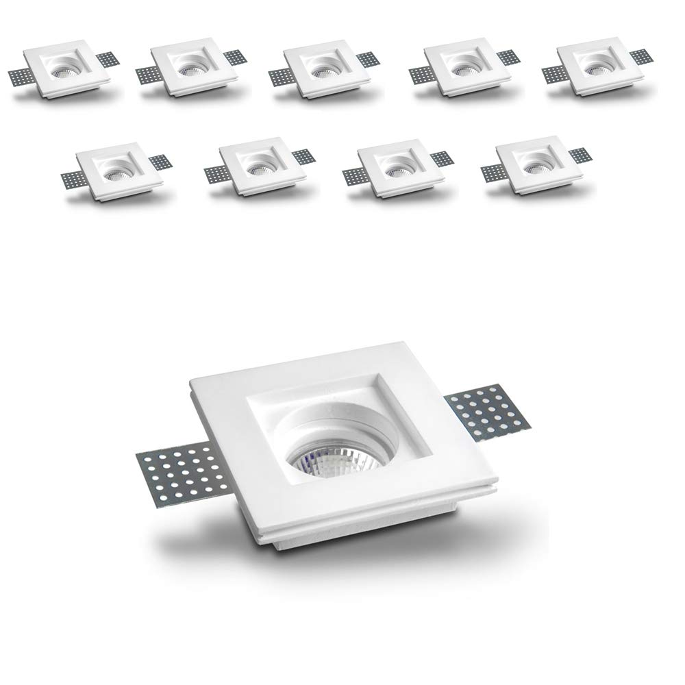 Eurekaled® - 10pz Portafaretto Gesso Ceramico Incasso