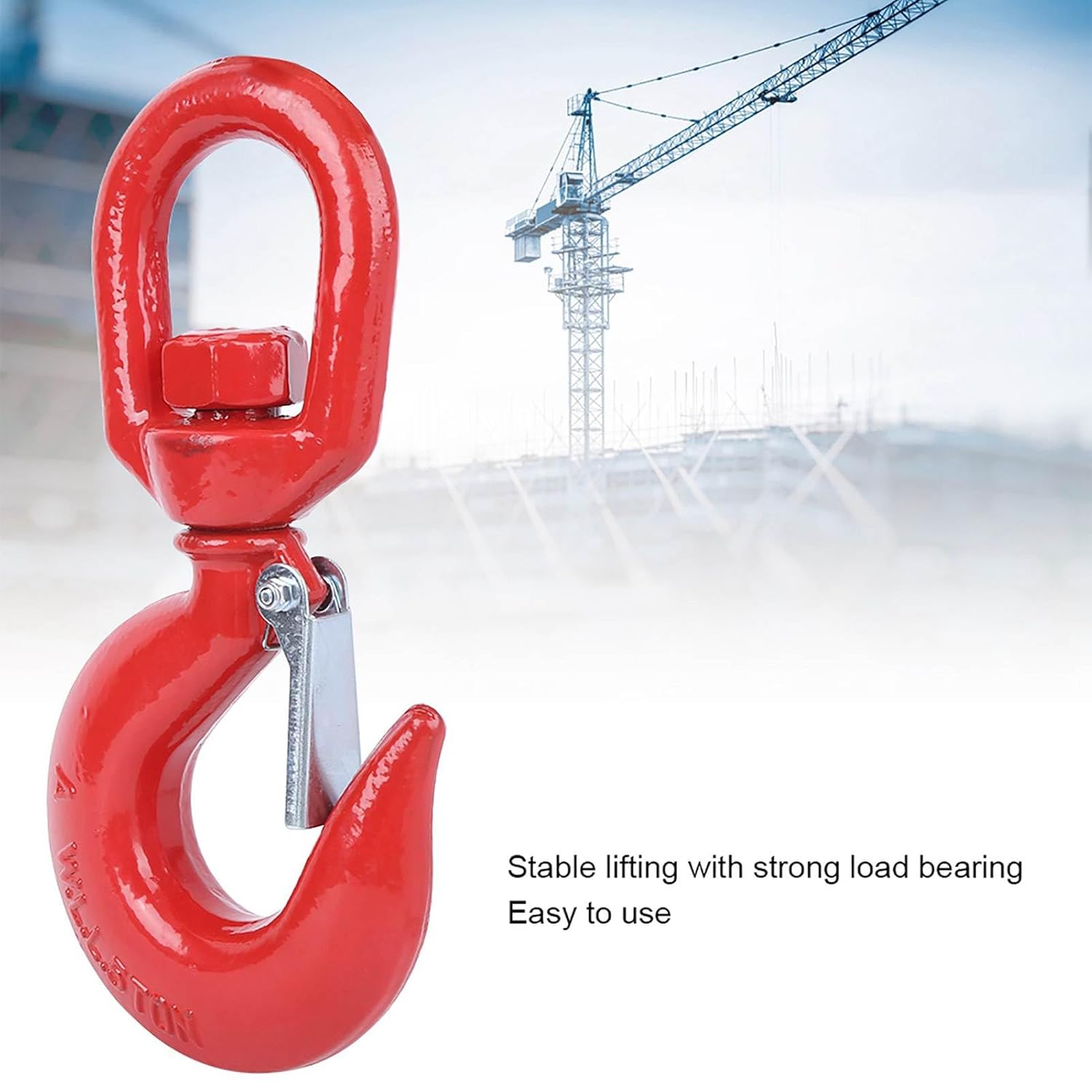 Gancio per Gru 5T (5000 Kg) Rosso Girevole - immagine 4
