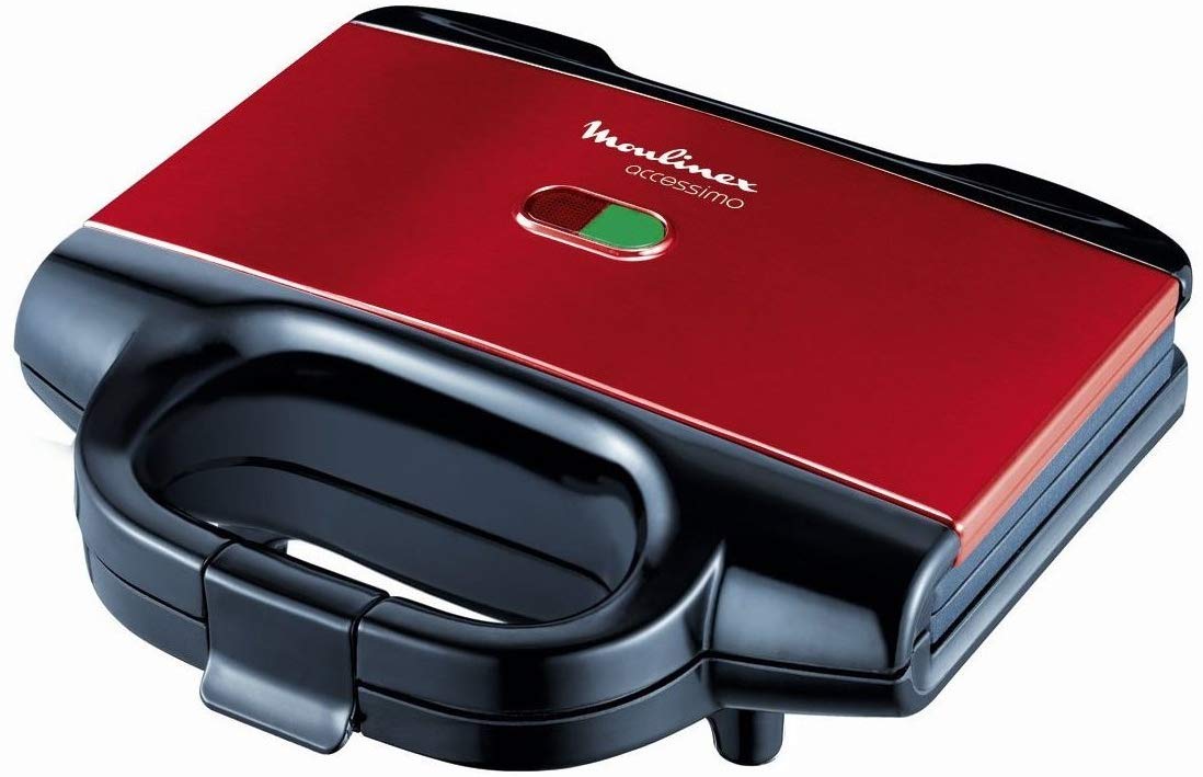 Moulinex SM180811 Croque Accessimo, Piastra tostapane, 650W, Rosso/Nero