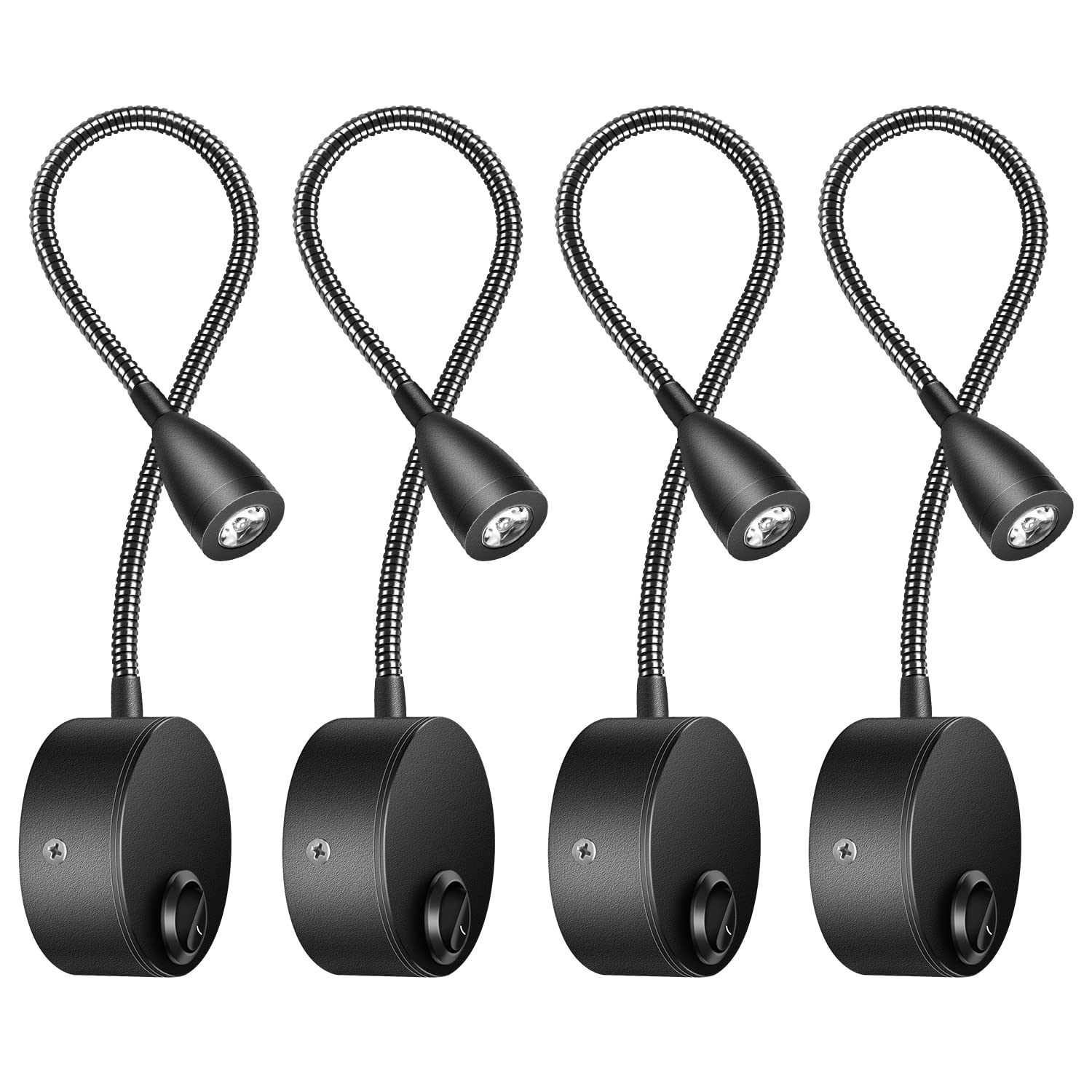 Ledmo Lampada da Lettura LED 3W, 4 Pezzi