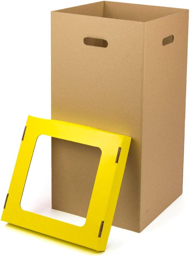 Only Boxes - Bidoni in Cartone con Coperchio, Giallo - 2 Pezzi - immagine 2