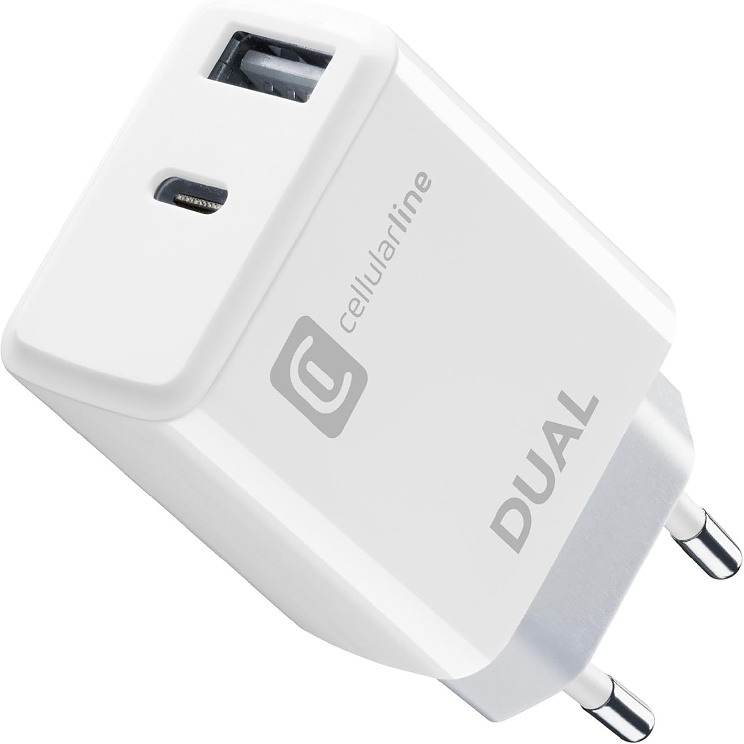 Cellularline Caricabatterie da Rete 2 Porte USB e USB-C - immagine 1