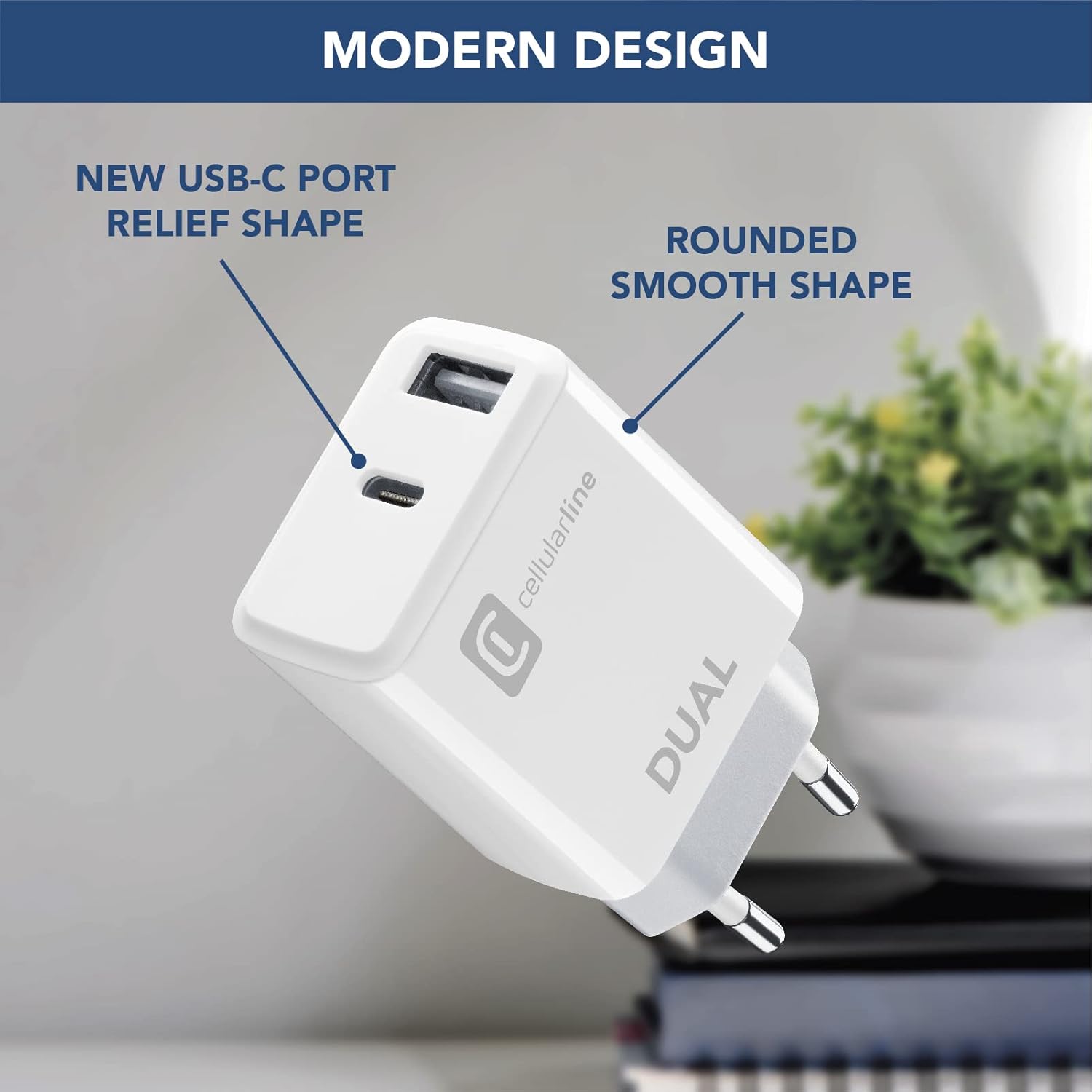 Cellularline Caricabatterie da Rete 2 Porte USB e USB-C - immagine 5