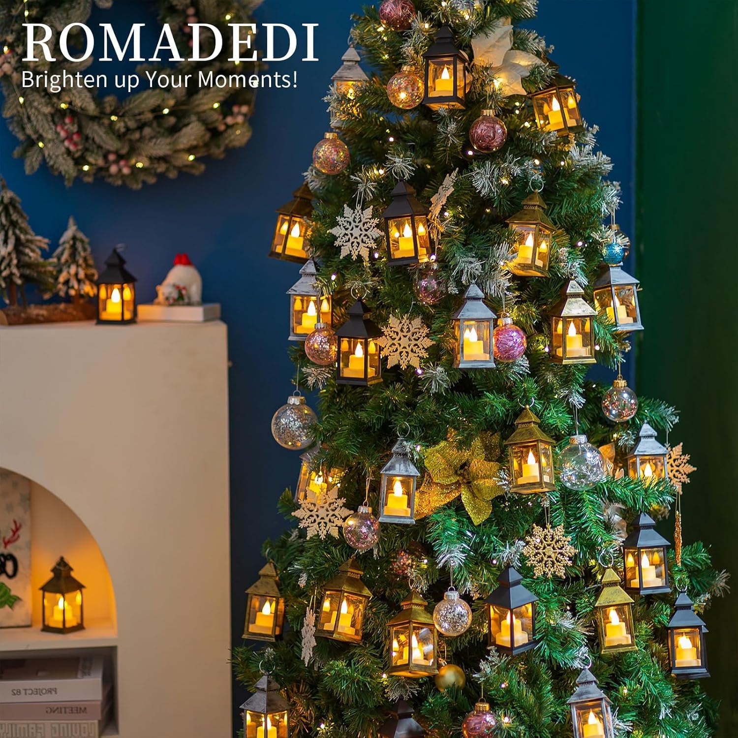 Romadedi Lanterna Nera da Tavolo a LED, Set da 20 Mini - immagine 3