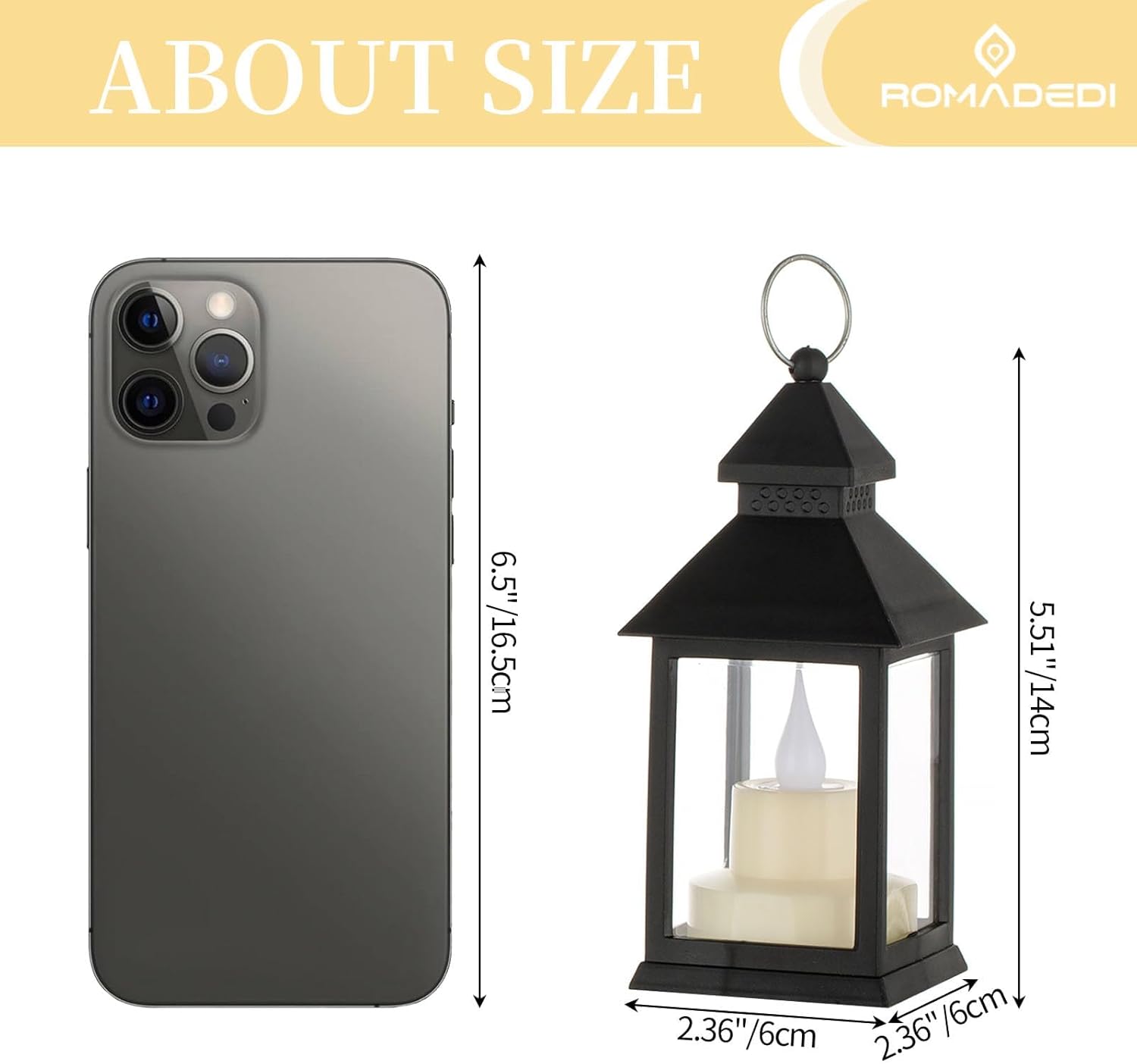 Romadedi Lanterna Nera da Tavolo a LED, Set da 20 Mini - immagine 6