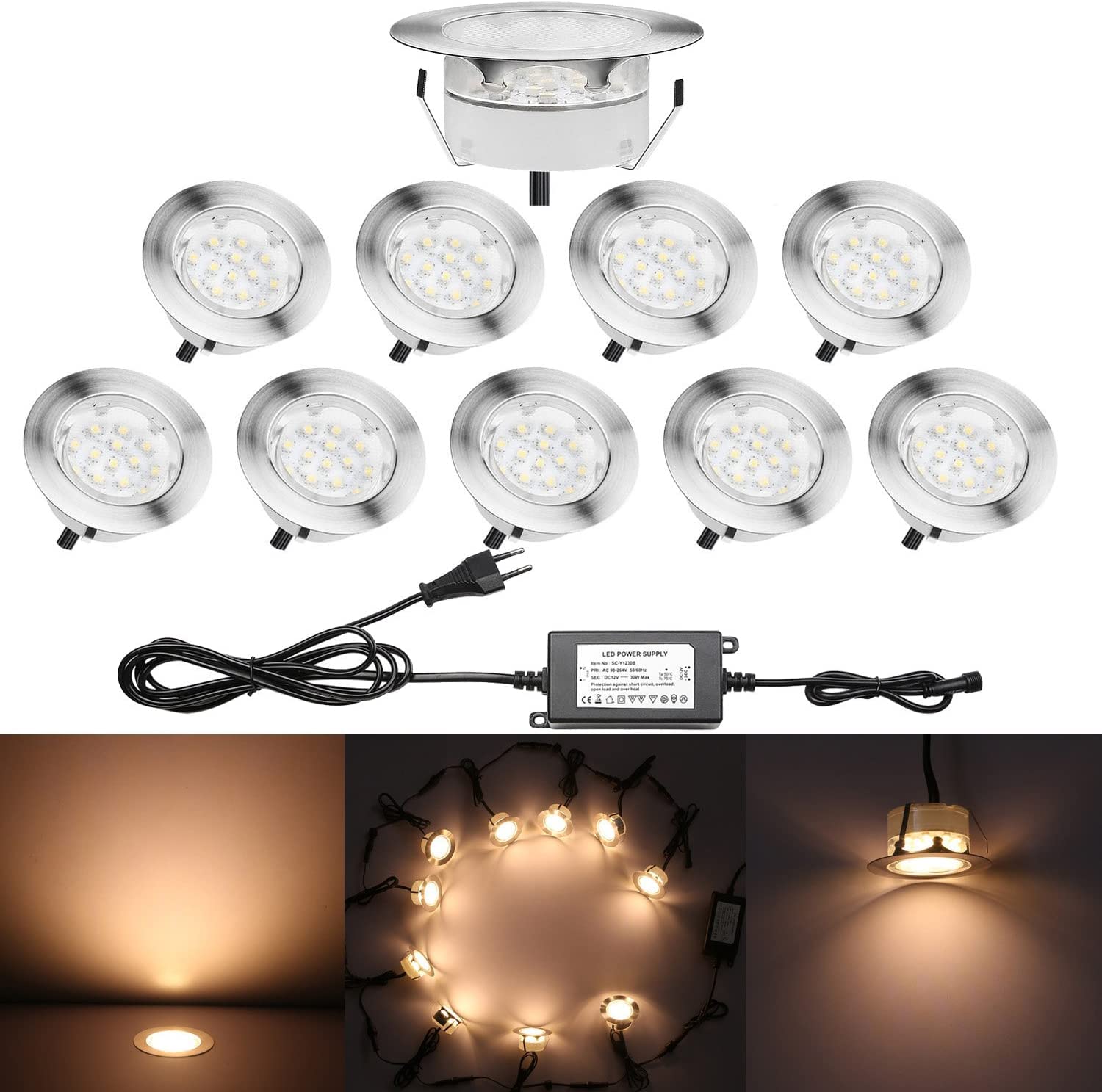 Qaca Illuminazione LED per terrazza e patio, 10 kit