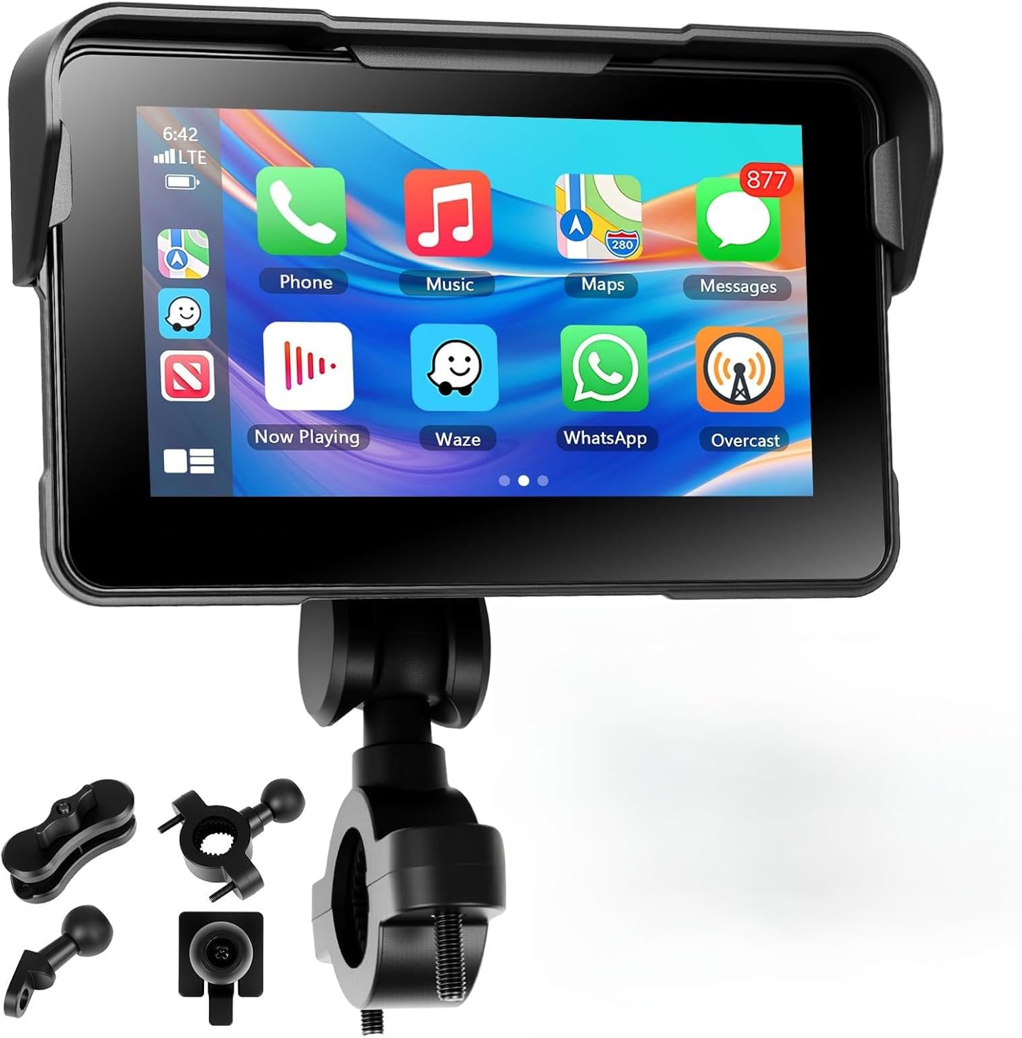 Schermo Carplay Moto 5" Touchscreen con Android Auto - immagine 1