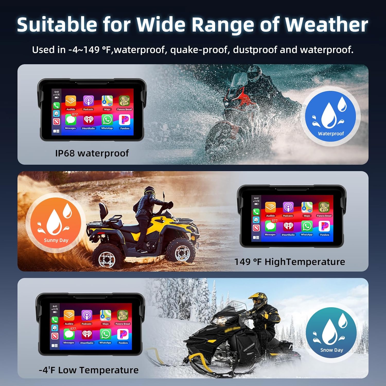 Schermo Carplay Moto 5" Touchscreen con Android Auto - immagine 4