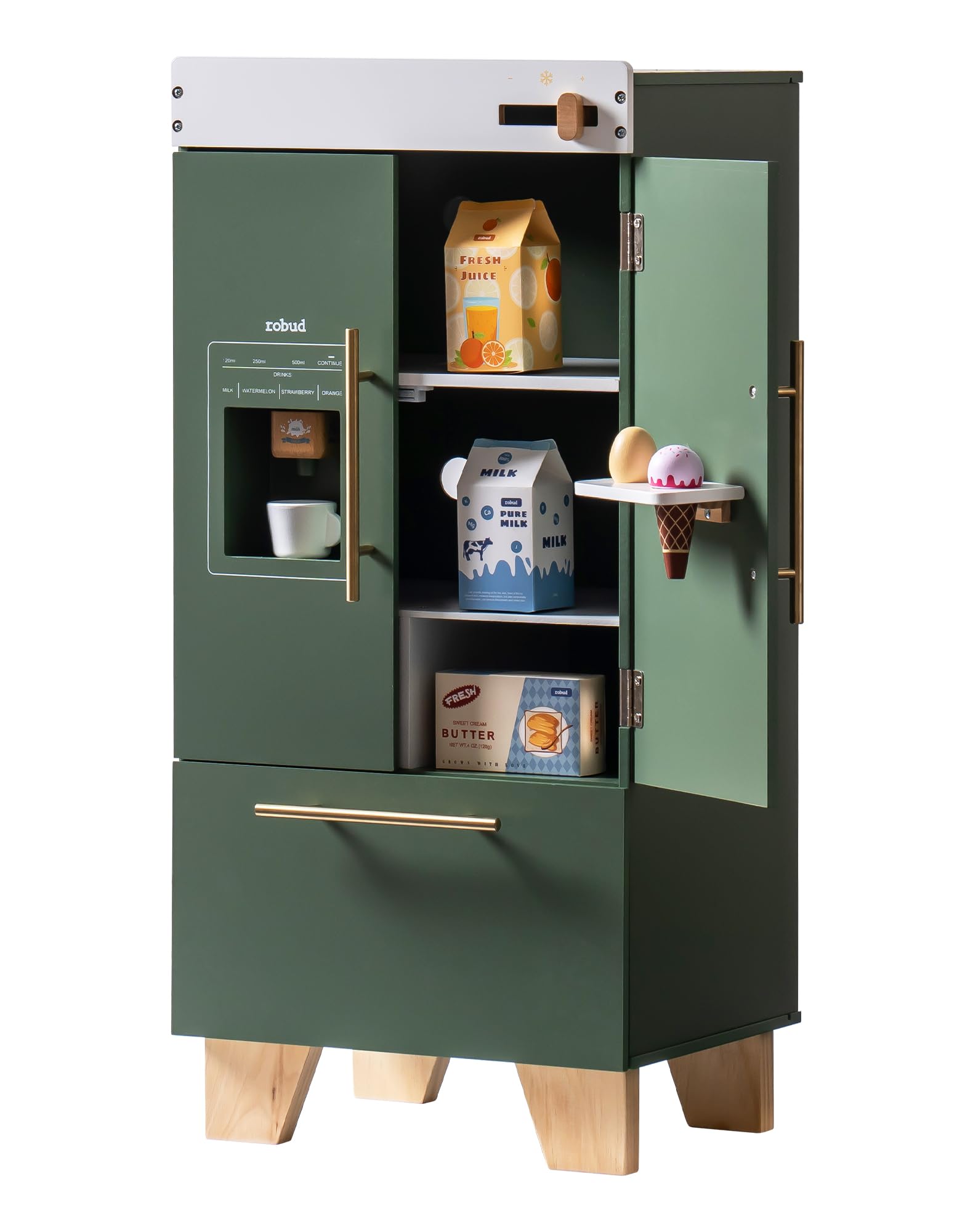 Robud Frigorifero Giocattolo in Legno, Verde