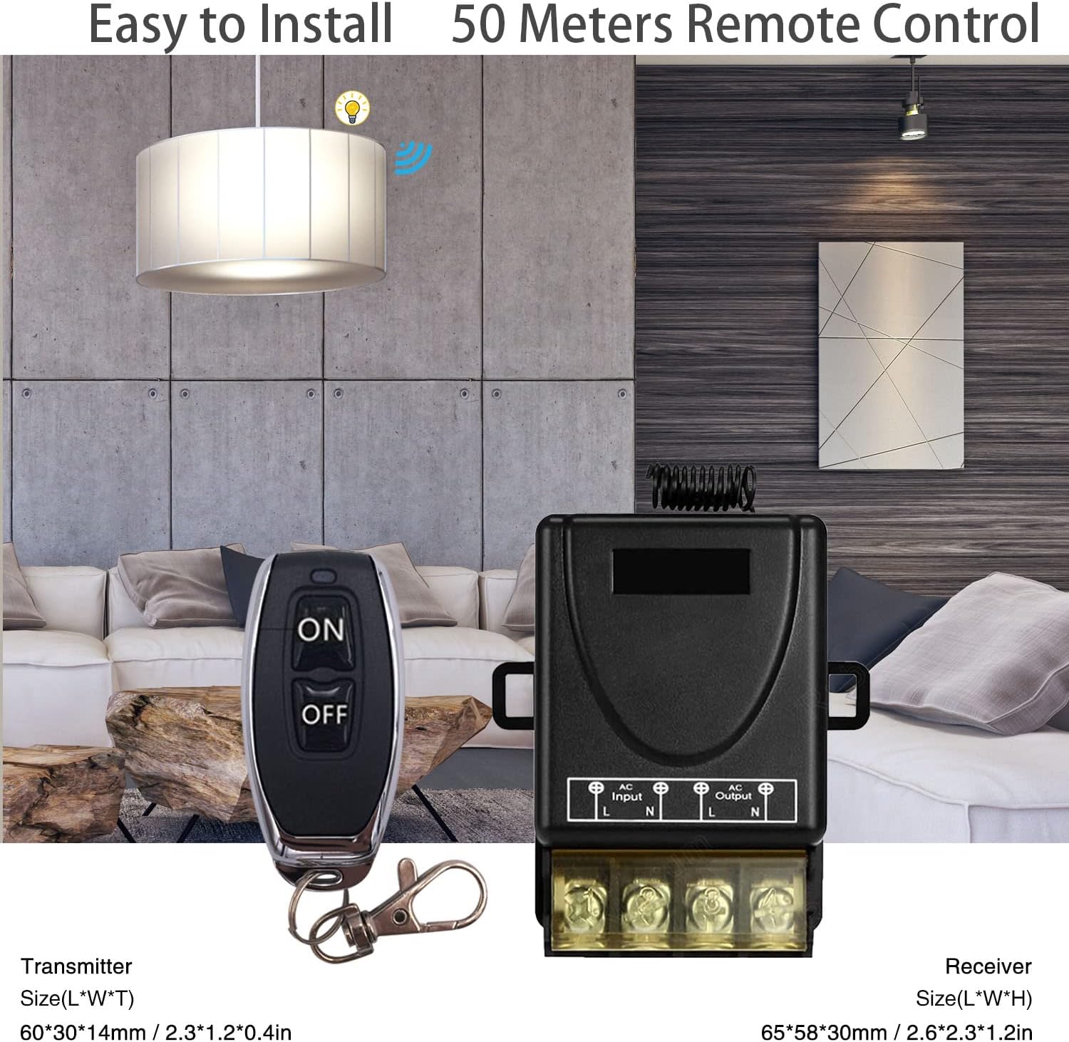 Dieserc Interruttore luce telecomando wireless 433Mhz - immagine 5