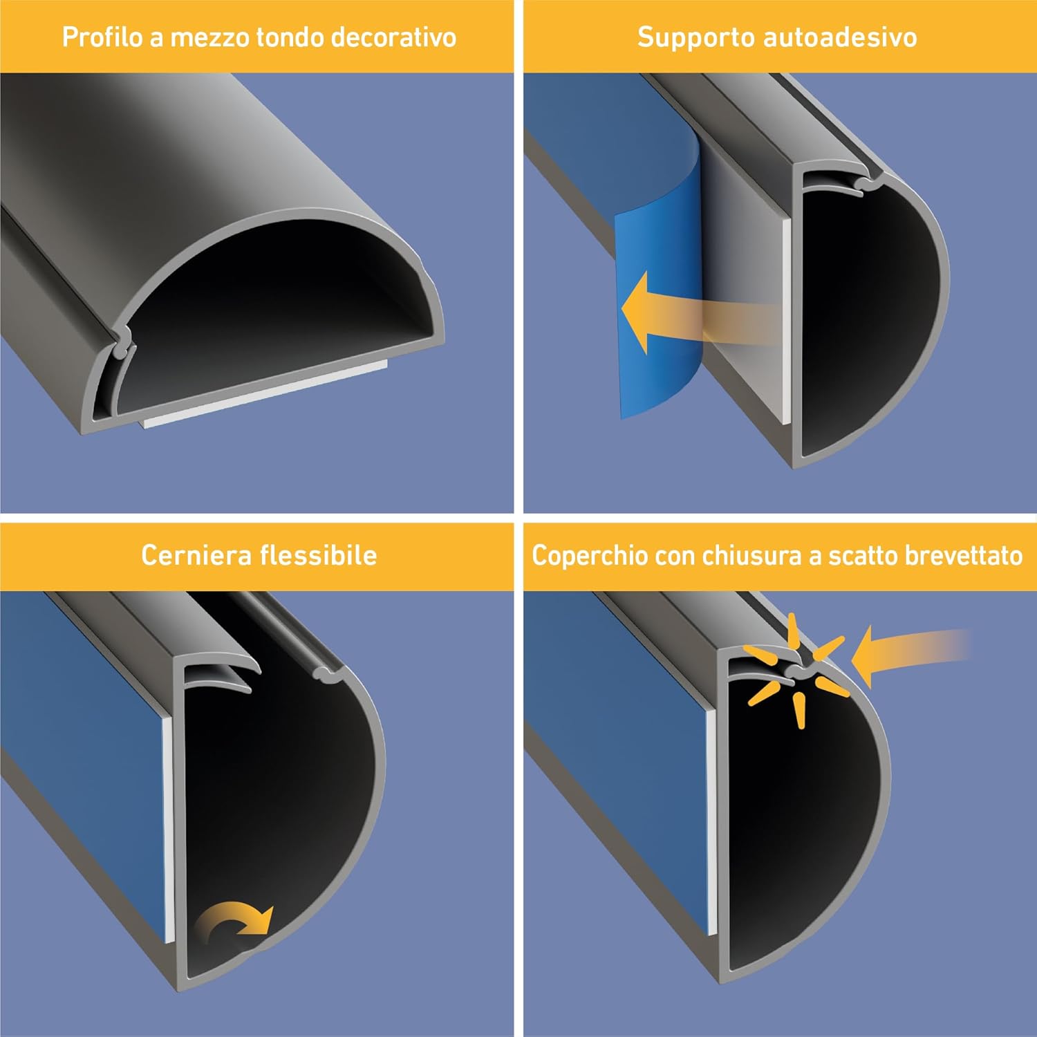 D-line Mini Passacavi 30x15mm - Multipack 8 Metri - immagine 2