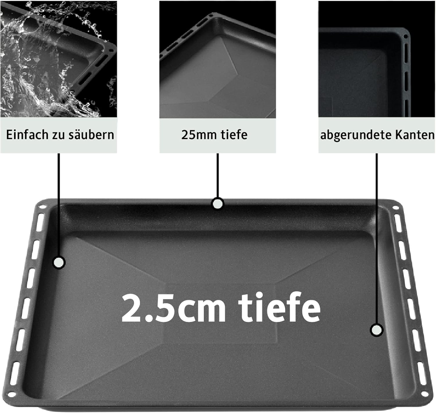 Icqn Teglia da Forno Antiaderente 44,5x37,5x2,5 cm - immagine 3