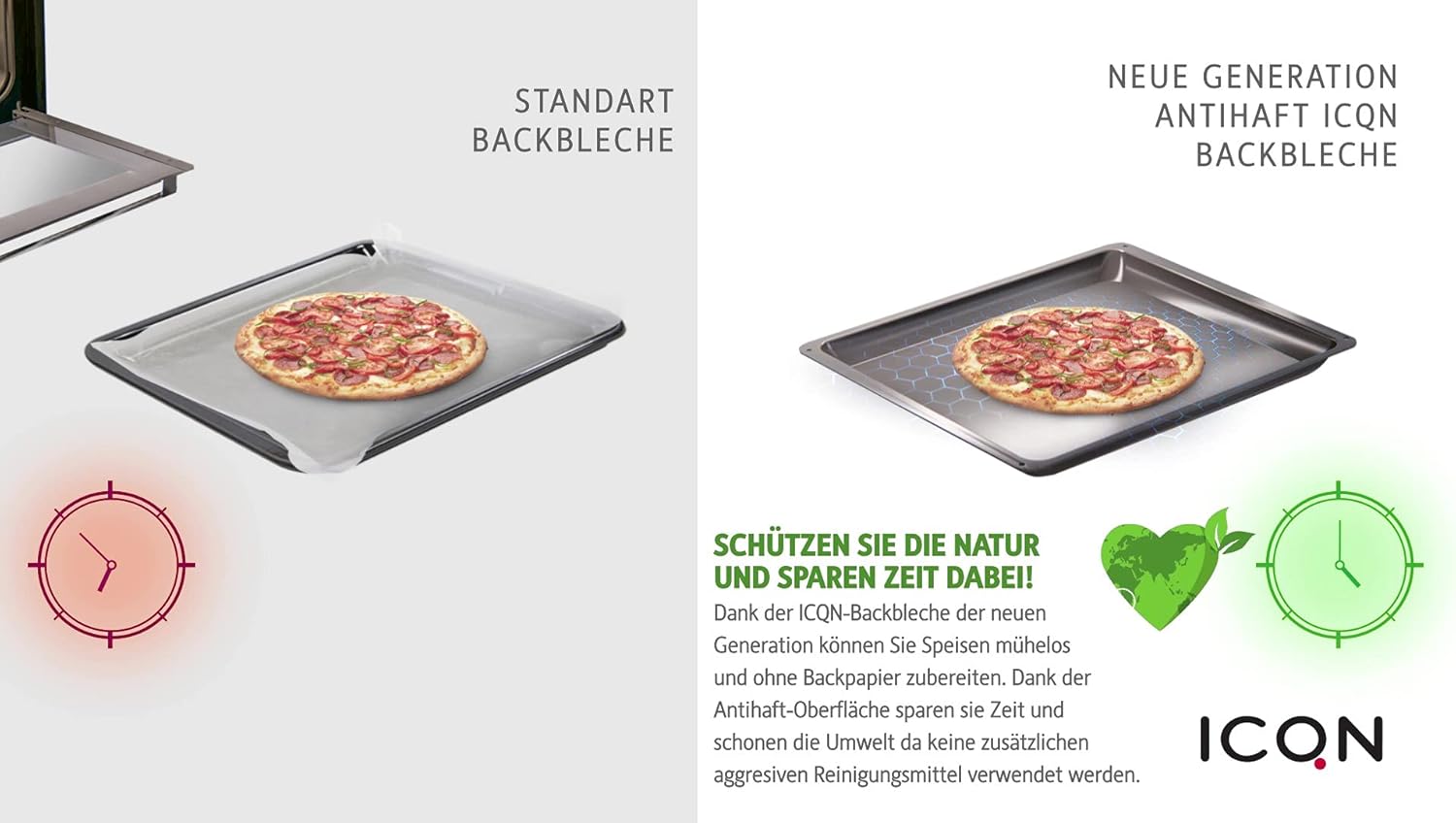 Icqn Teglia da Forno Antiaderente 44,5x37,5x2,5 cm - immagine 5