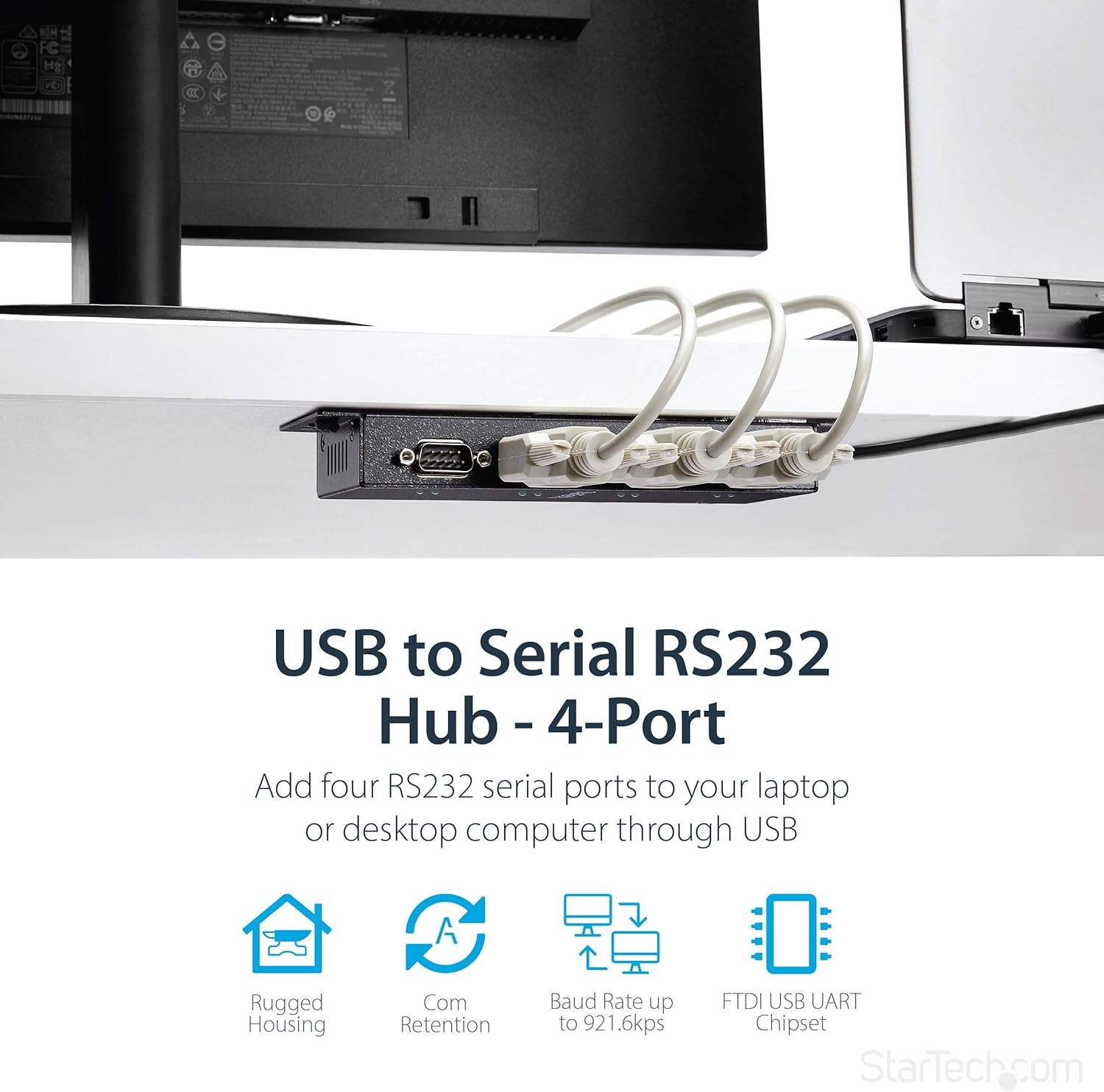 Startech.com Hub Seriale USB a DB9 RS232 a 4 Porte - immagine 2