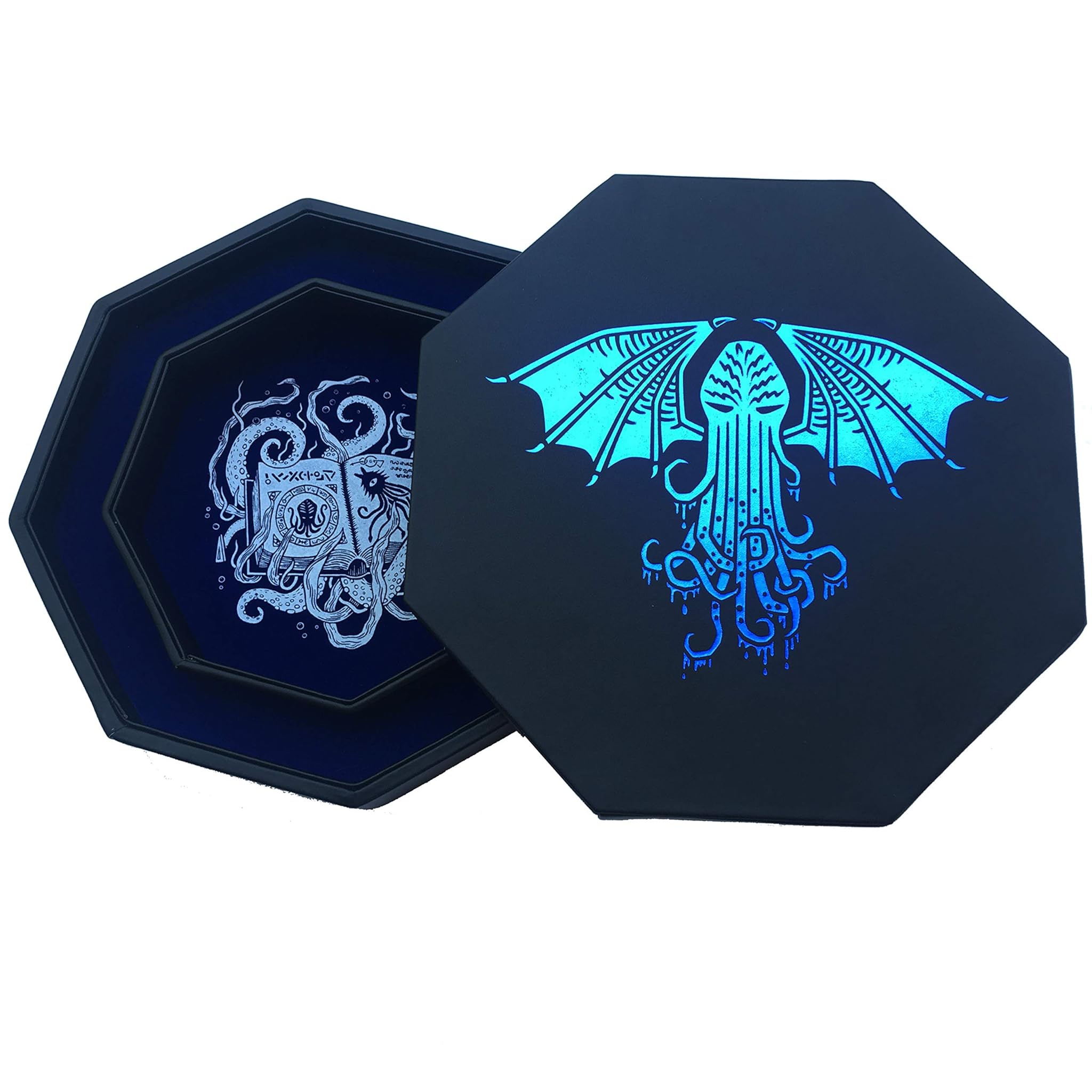 Fantasydice-Cthulhu Tome-Blue - Vassoio per Dadi Ottagonale