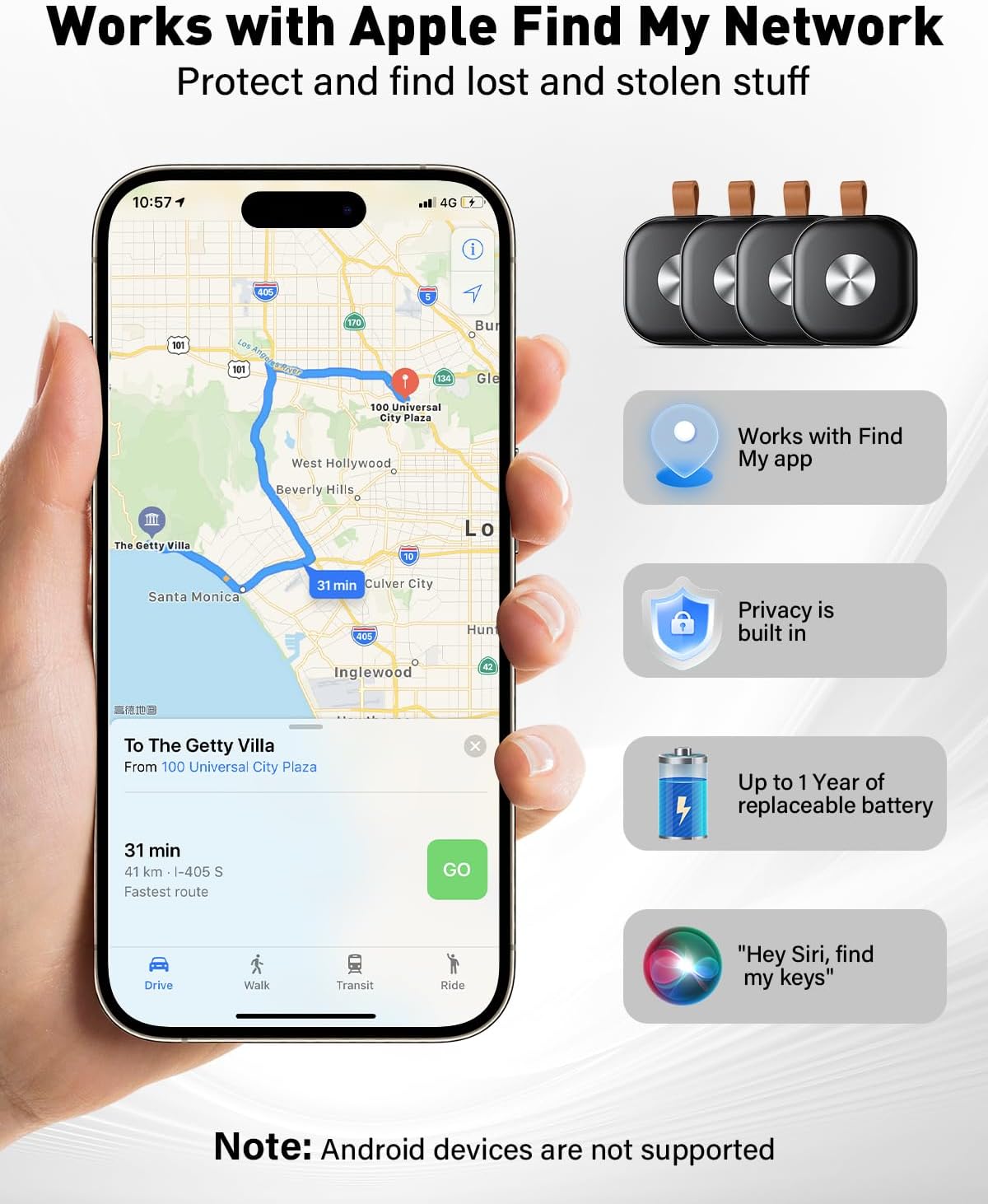 Tracker Tag Bluetooth 4 pezzi - Compatibile con Dov'è - immagine 2